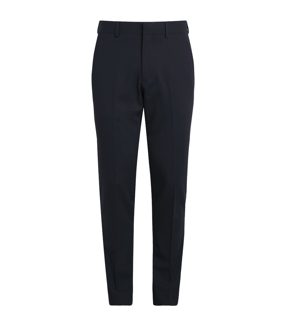 Sandro Paris Mens Virgin Wool Straight Trousers Navy Blue