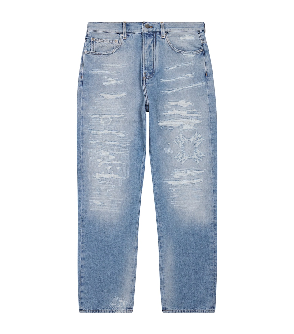 Monogram-Repaired Straight Jeans