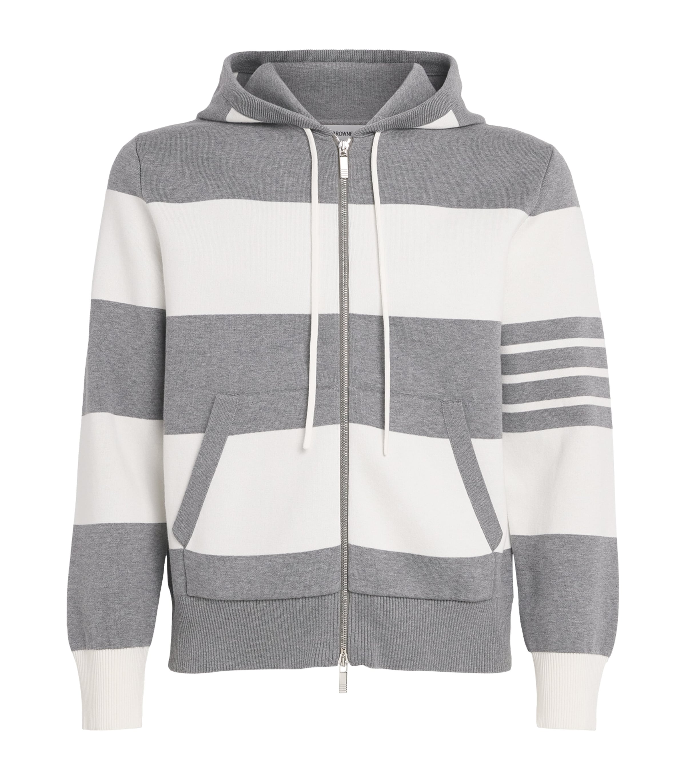 Thom Browne Mens 4-Bar Stripe Hector Hoodie Lt Grey