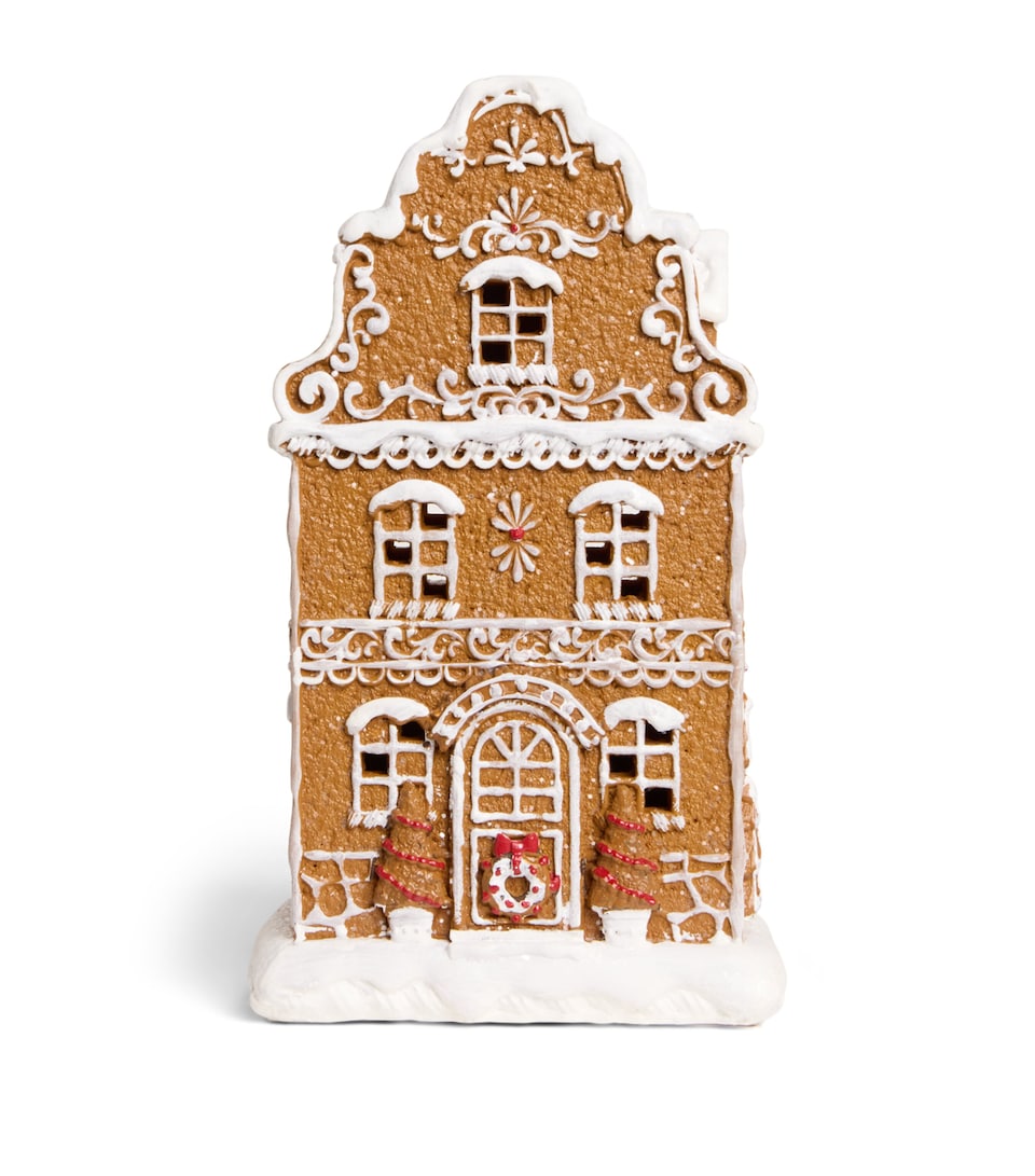 Harrods LED Gingerbread Townhouse Ornament White/natural
