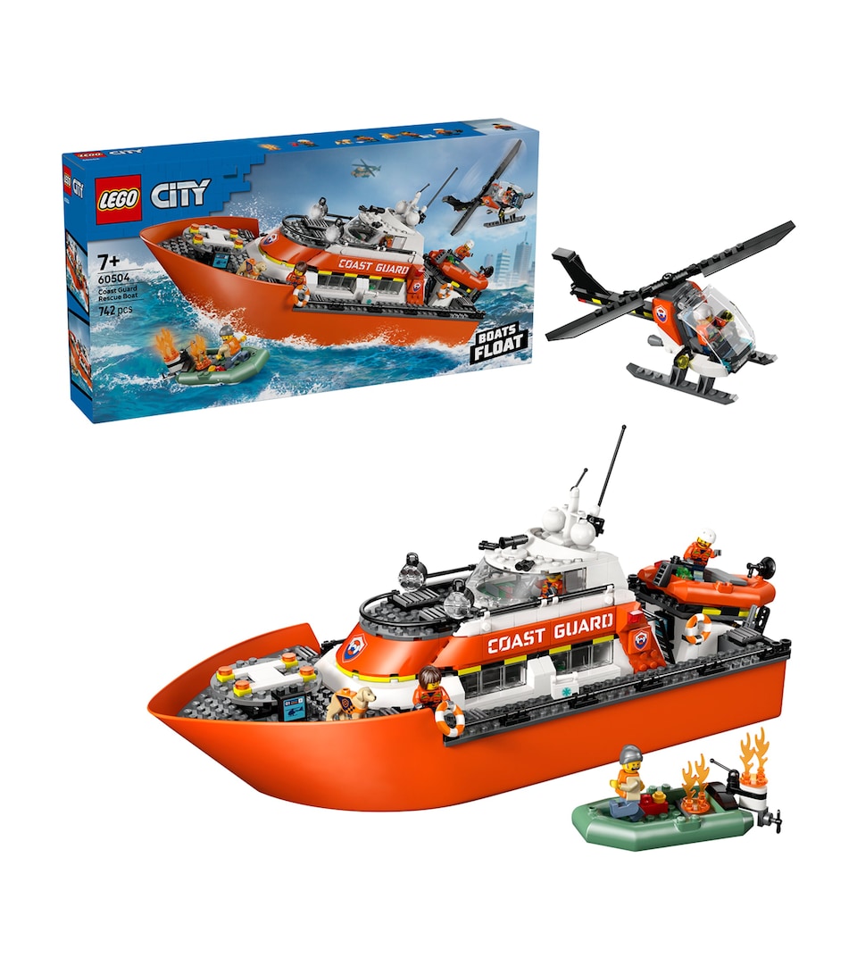 City Coast Guard Rescue Boat & Helicopter 60504