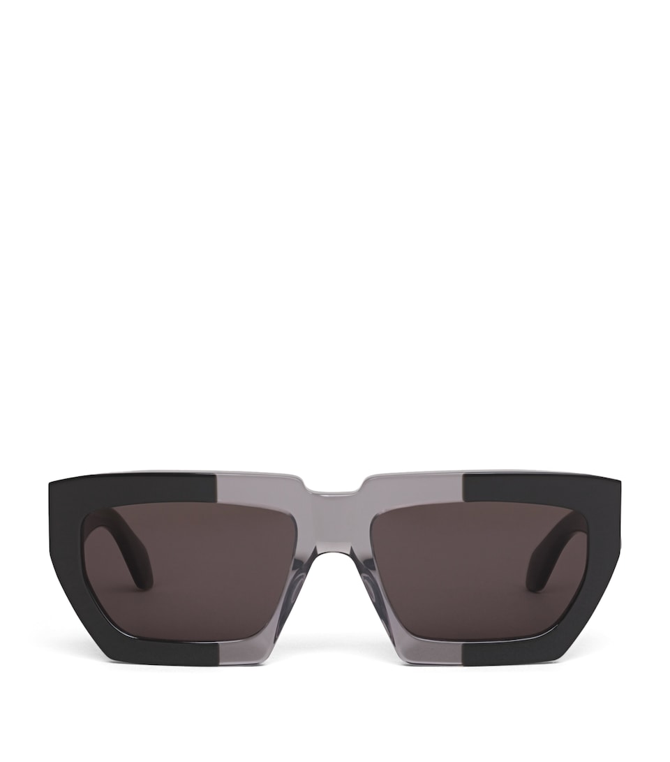 Alaïa Acetate Rectangular Sunglasses Black/grey