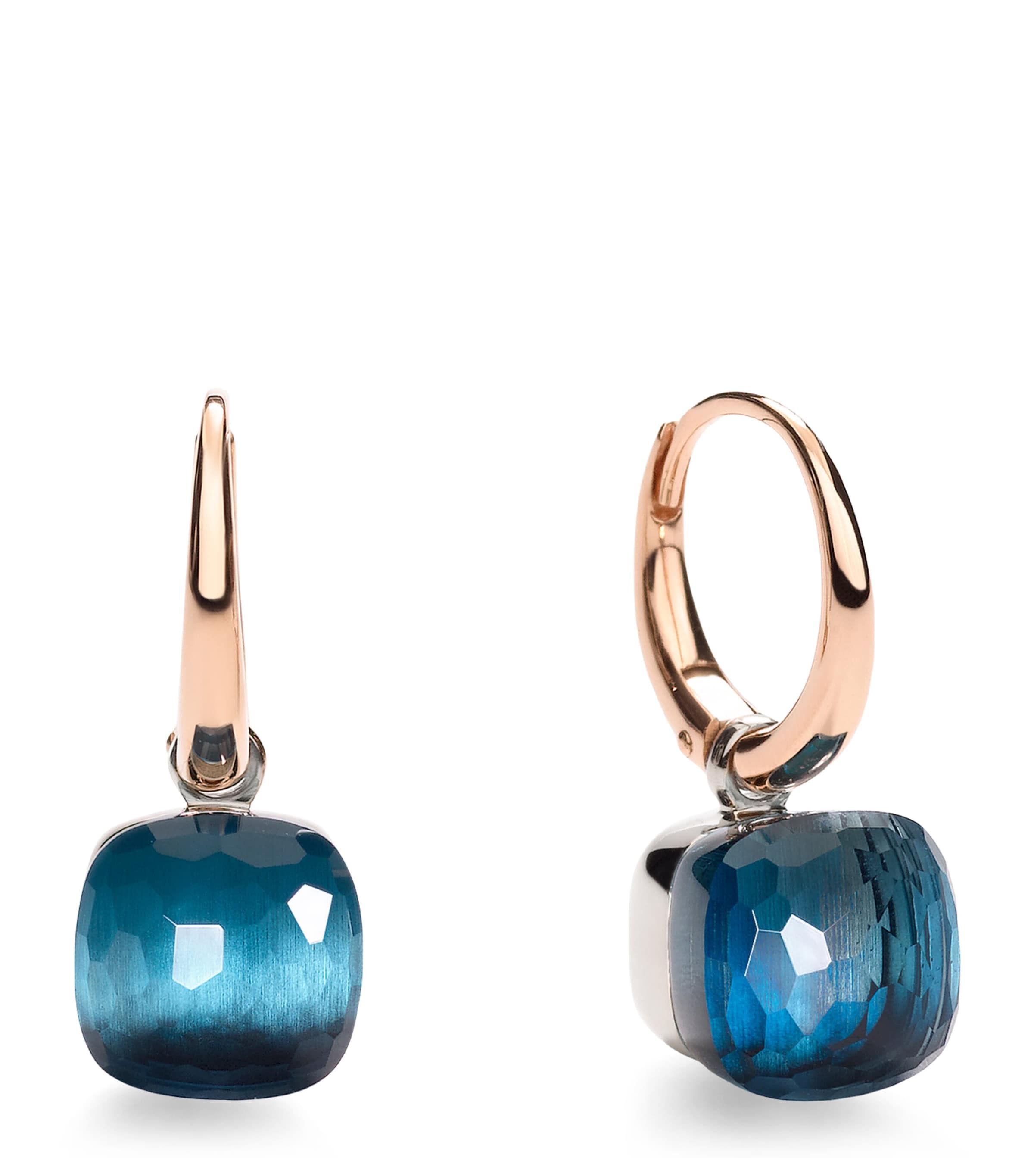 Pomellato Rose Gold and Topaz Petit Nudo Drop Earrings