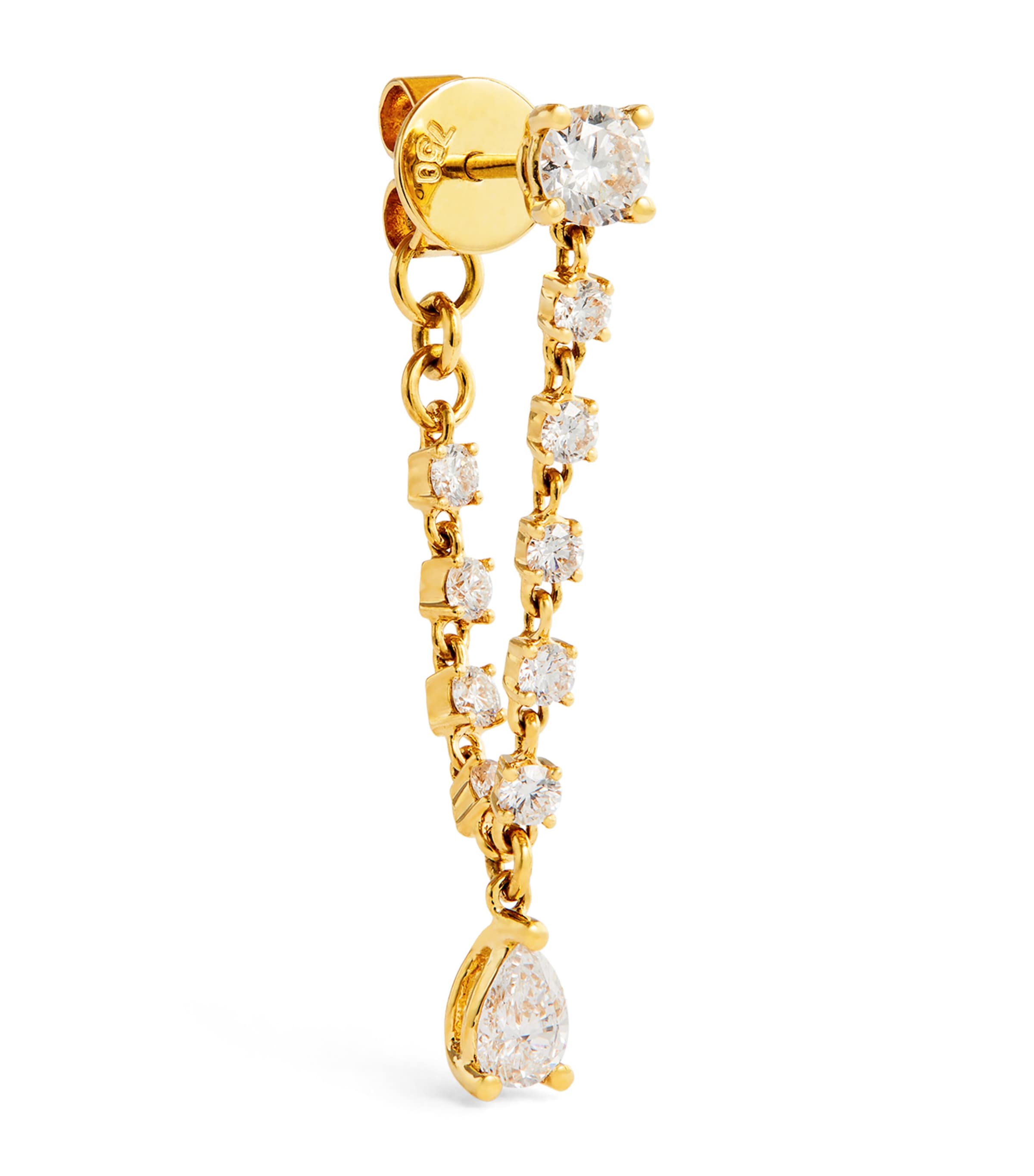 Yellow Gold and Diamond Olivia Single Earring