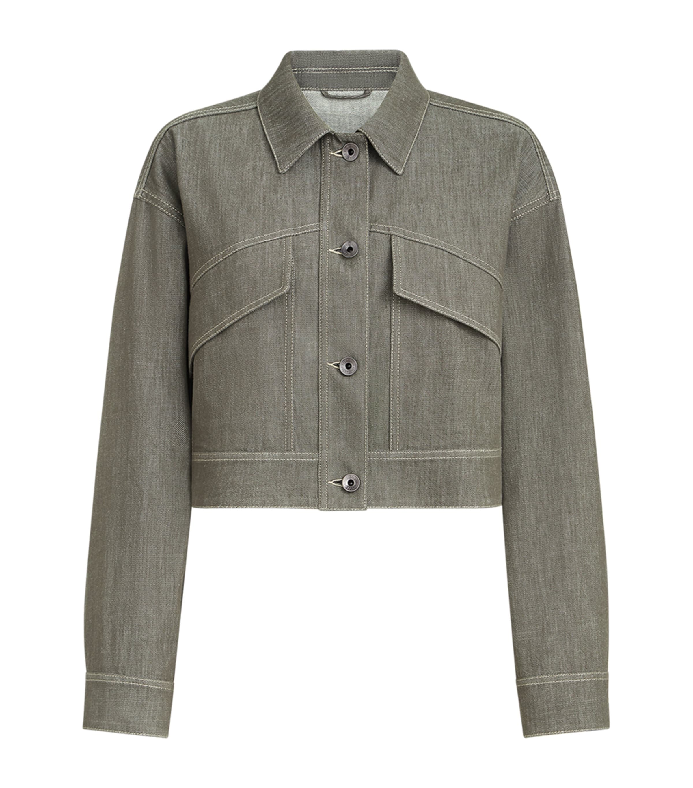 Cotton Twill Denim-Effect Jacket