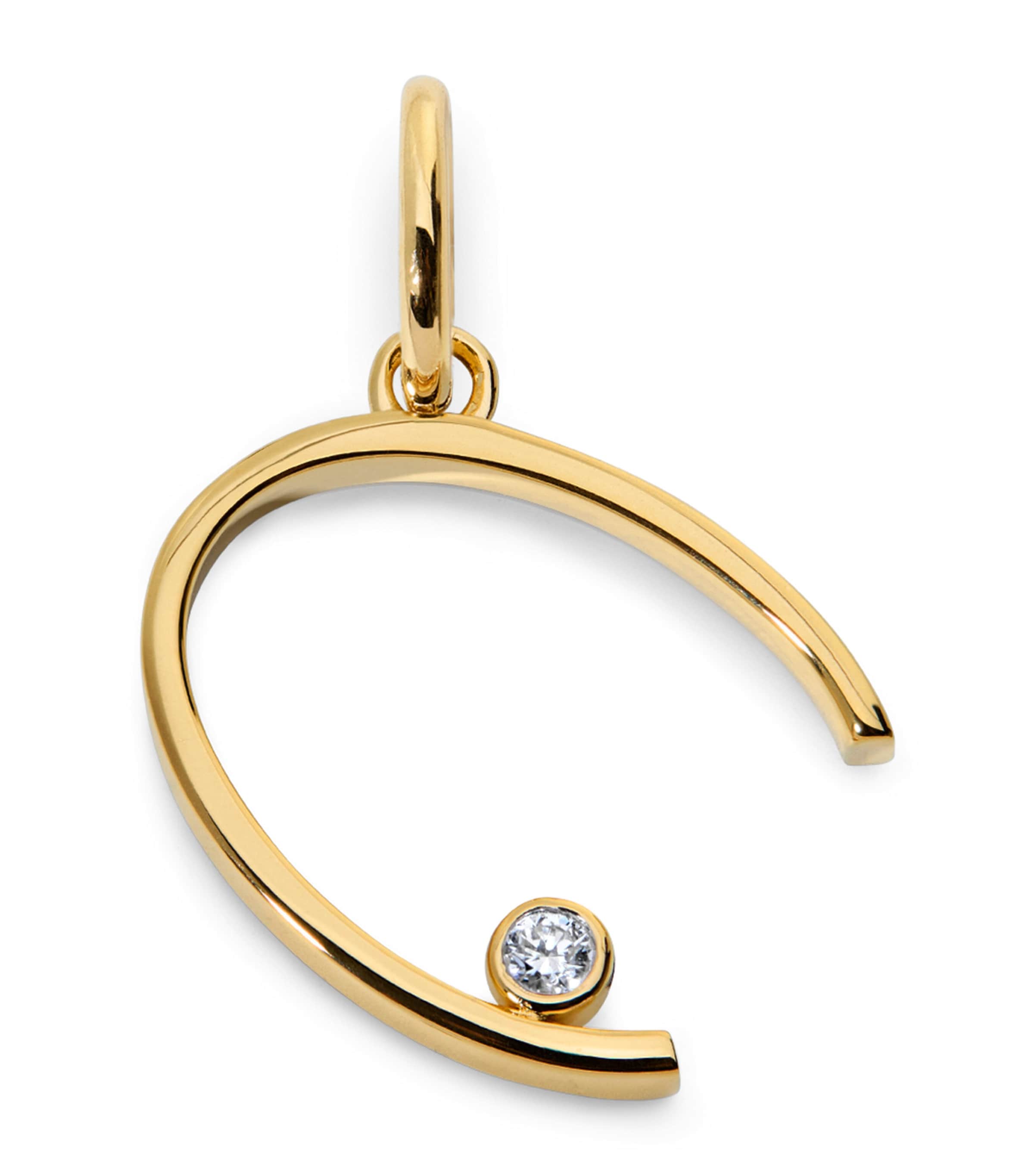 Monica Vinader Gold Vermeil and Diamond C Initial Pendant Gold/diamond