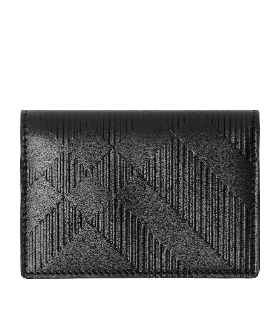 Leather Embossed Check Card Holder