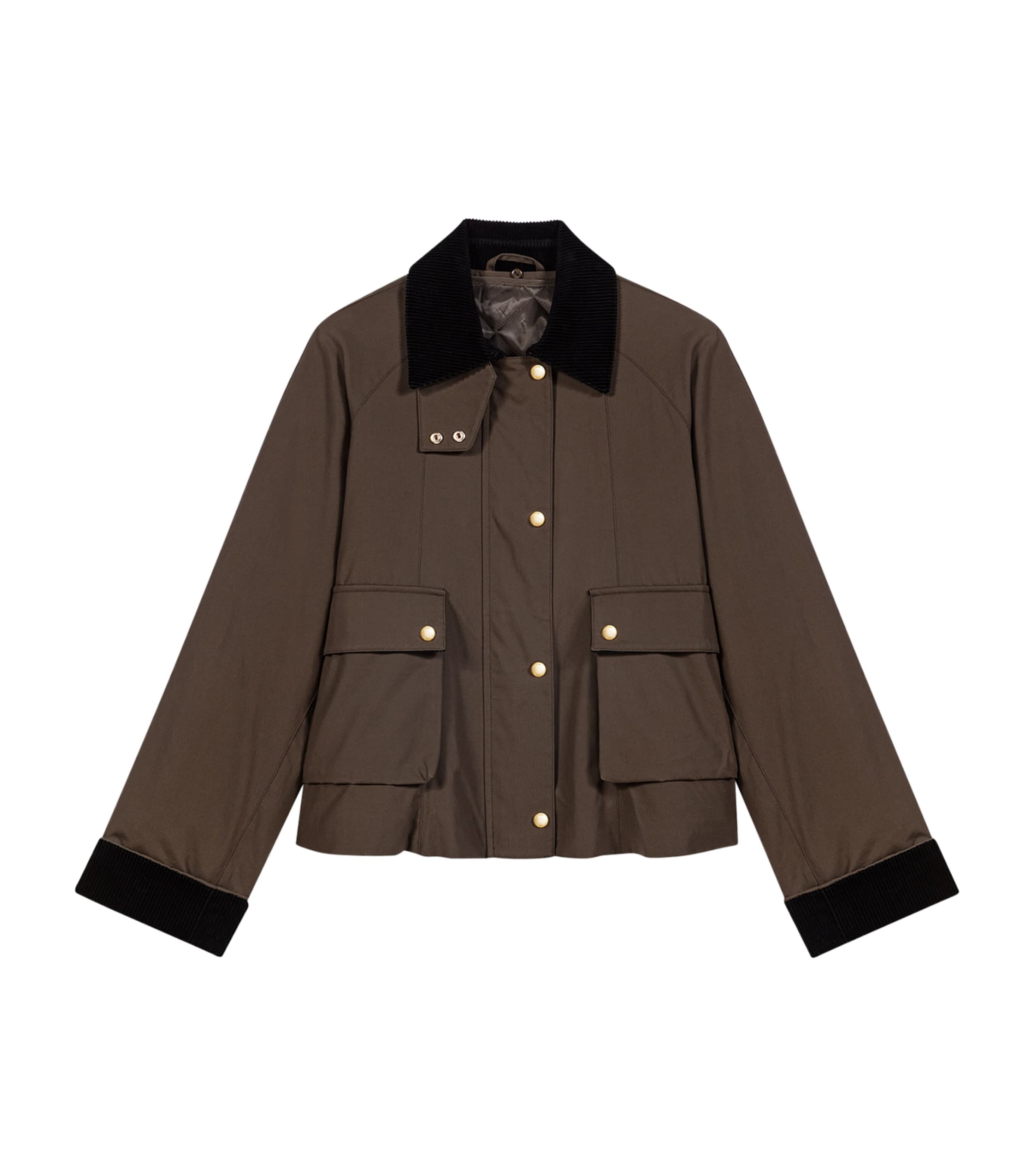 Maje Womens Detachable-Gilet Utility Jacket Khaki