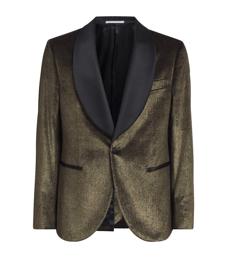 Pal Zileri Mens Cotton Glitter Tuxedo Jacket Black