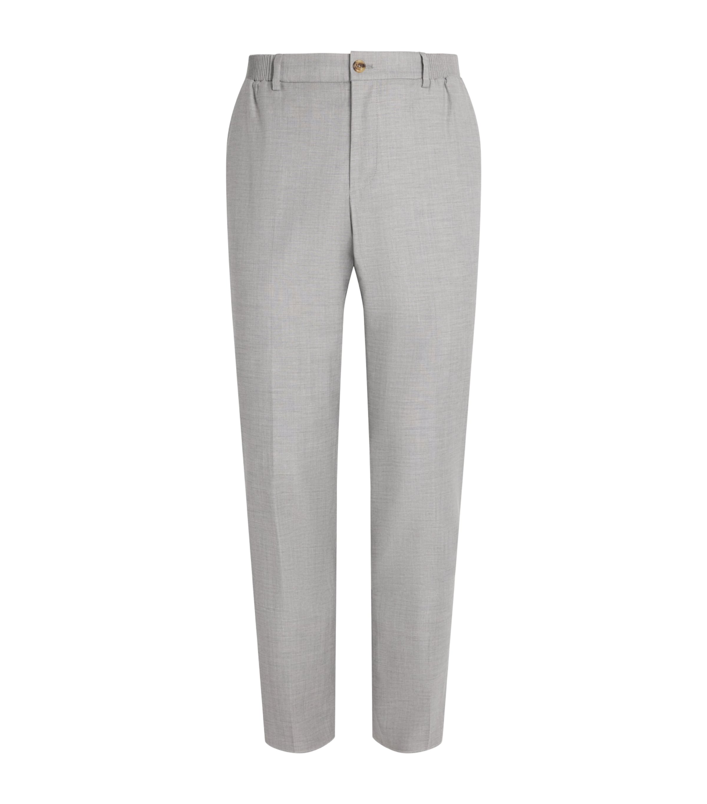 Wool-Blend Slim Trousers