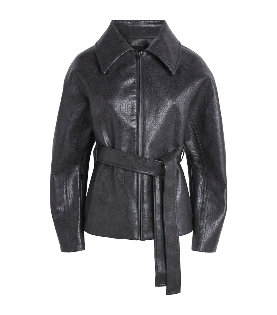 CAMILLA AND MARC Womens Faux Leather Oreno Jacket Charcoal