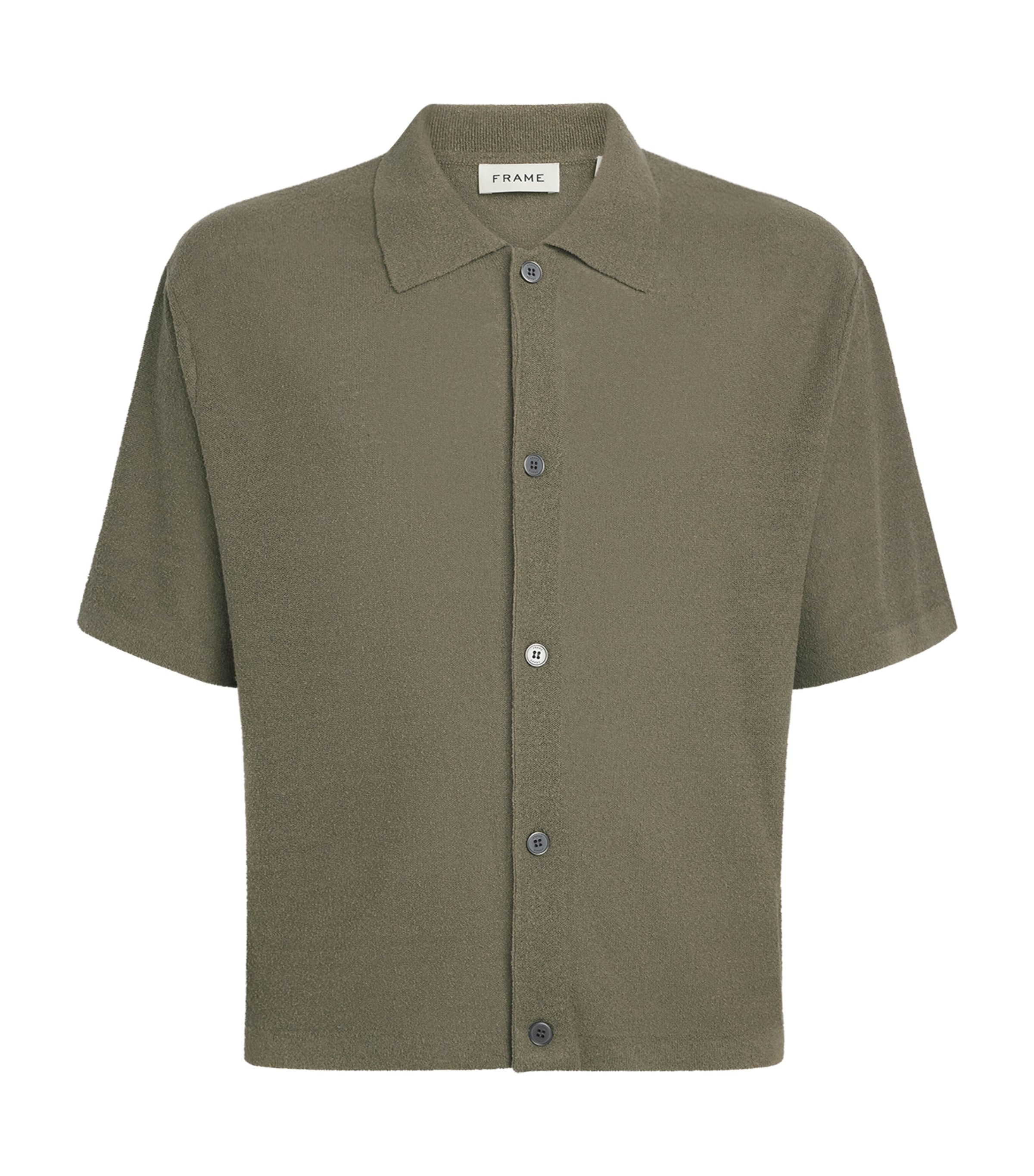 FRAME Mens Silk-Linen-Blend Overshirt Dsbg