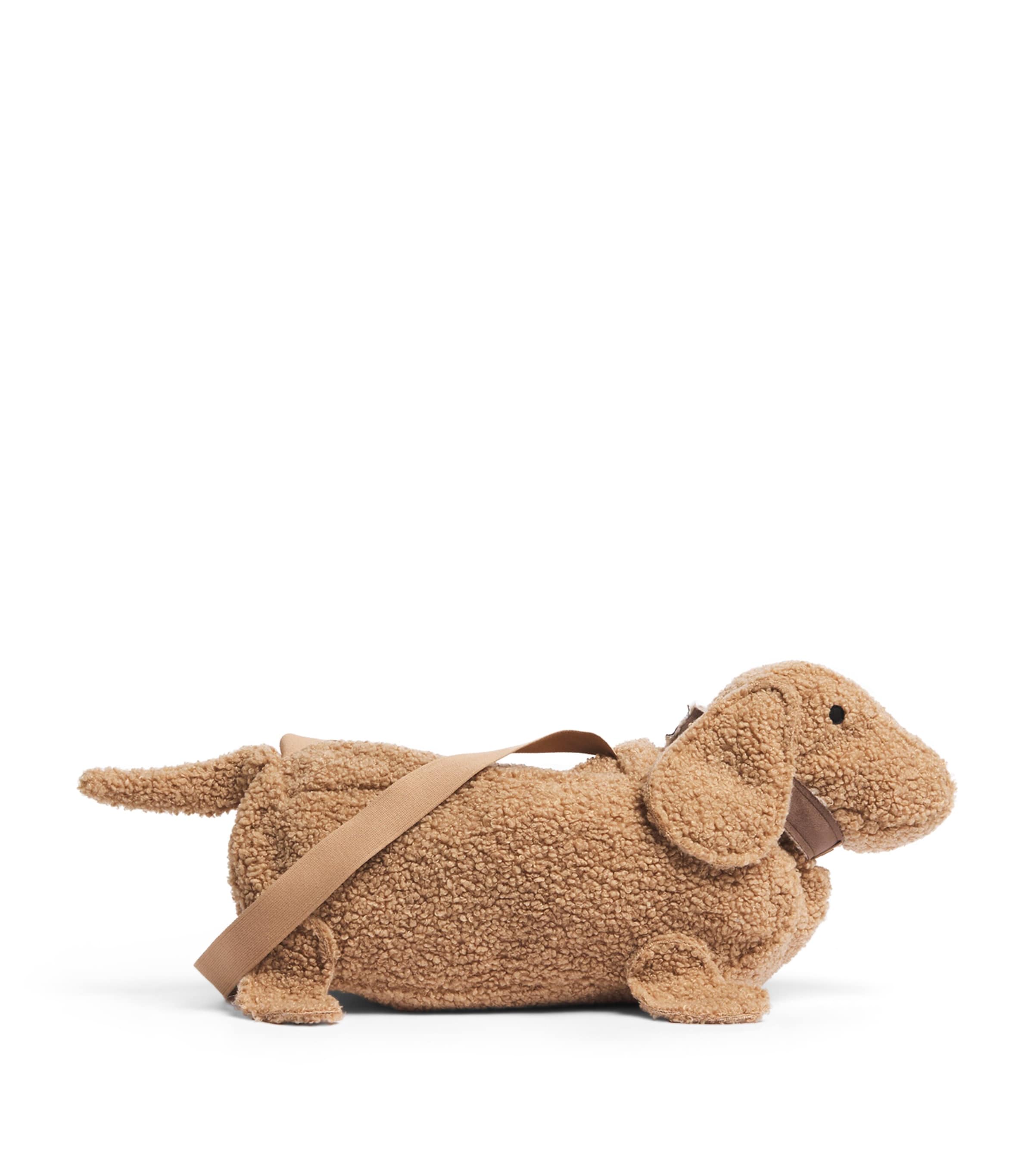 Il Gufo Bouclé Dachshund Bag Bran Beige