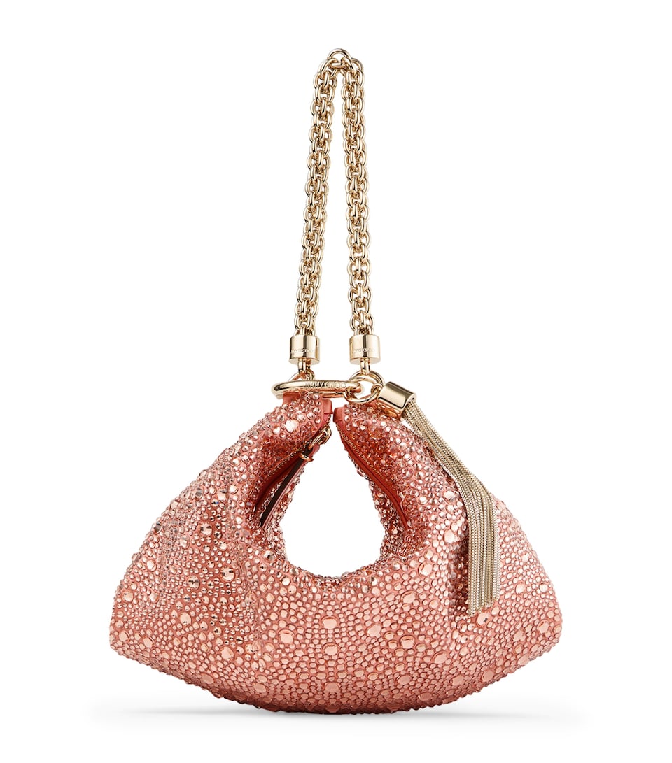Jimmy Choo Callie Satin Embellished Clutch Bag Grapefruit/light Gol