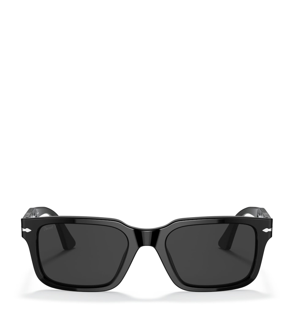 Persol Acetate Rectangle Sunglasses Black