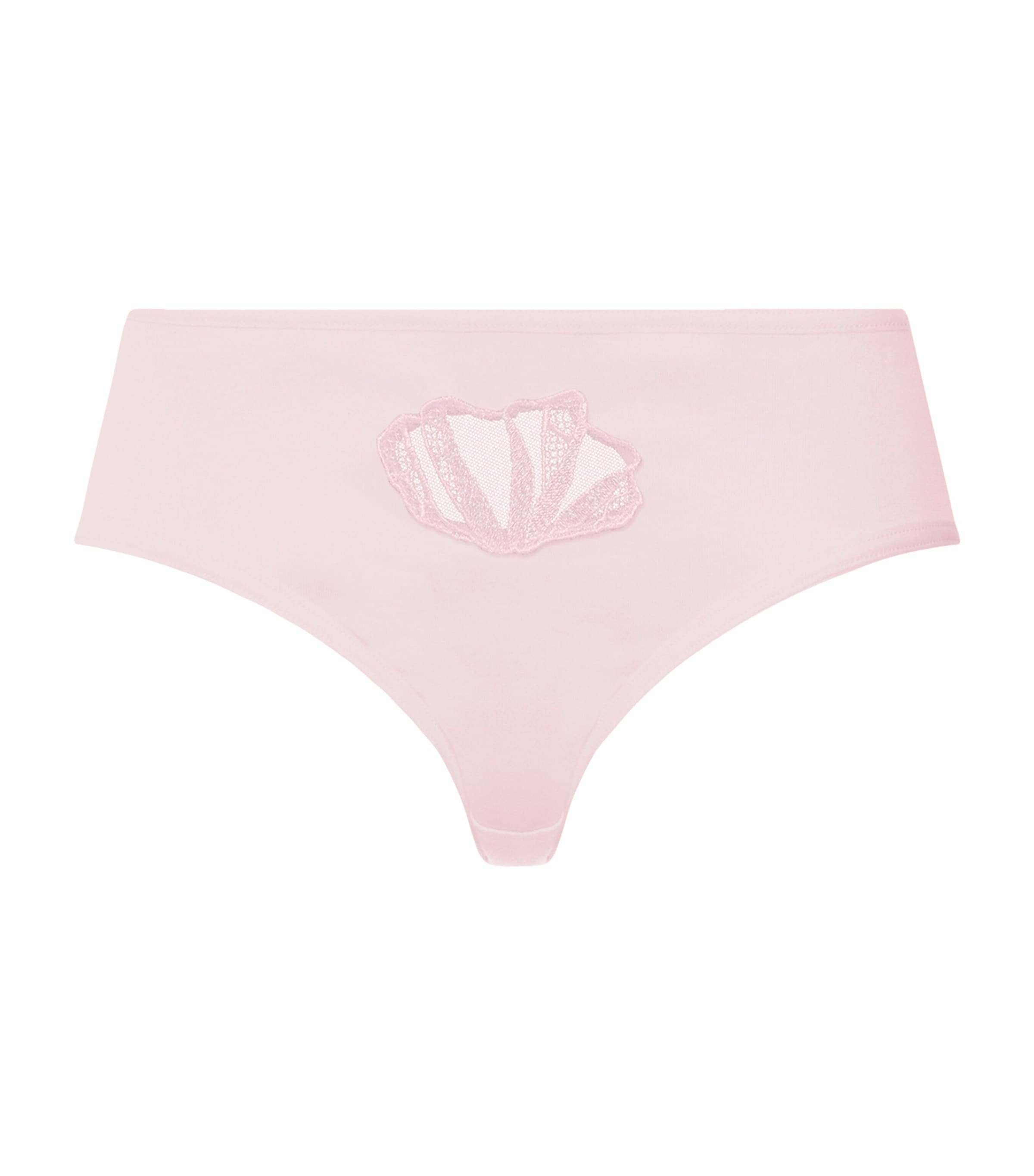 Hanro Womens Cotton Lace-Detail Rosaria Briefs Rose Bath