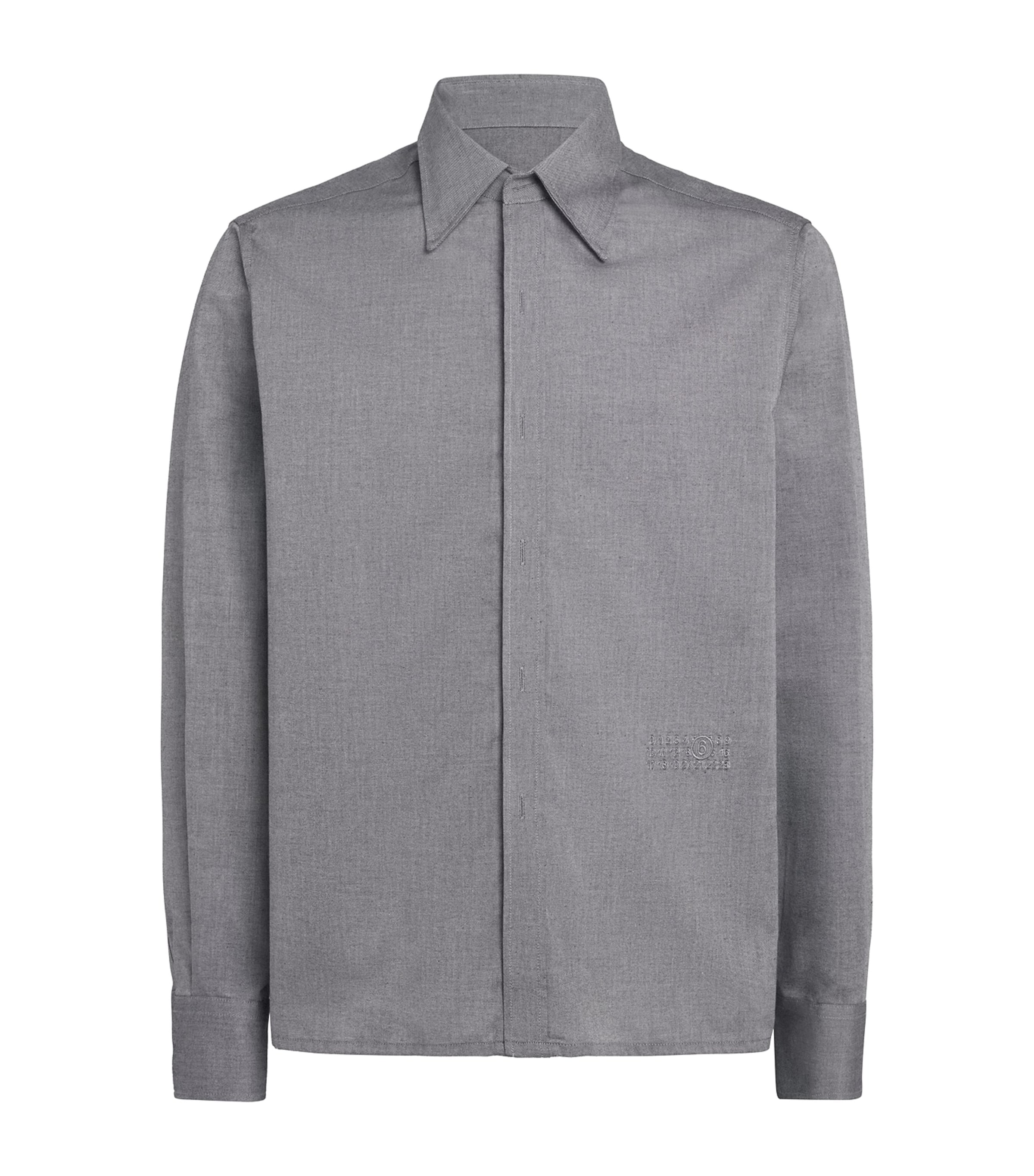 MM6 Maison Margiela Mens Cotton Concealed-Placket Shirt Black