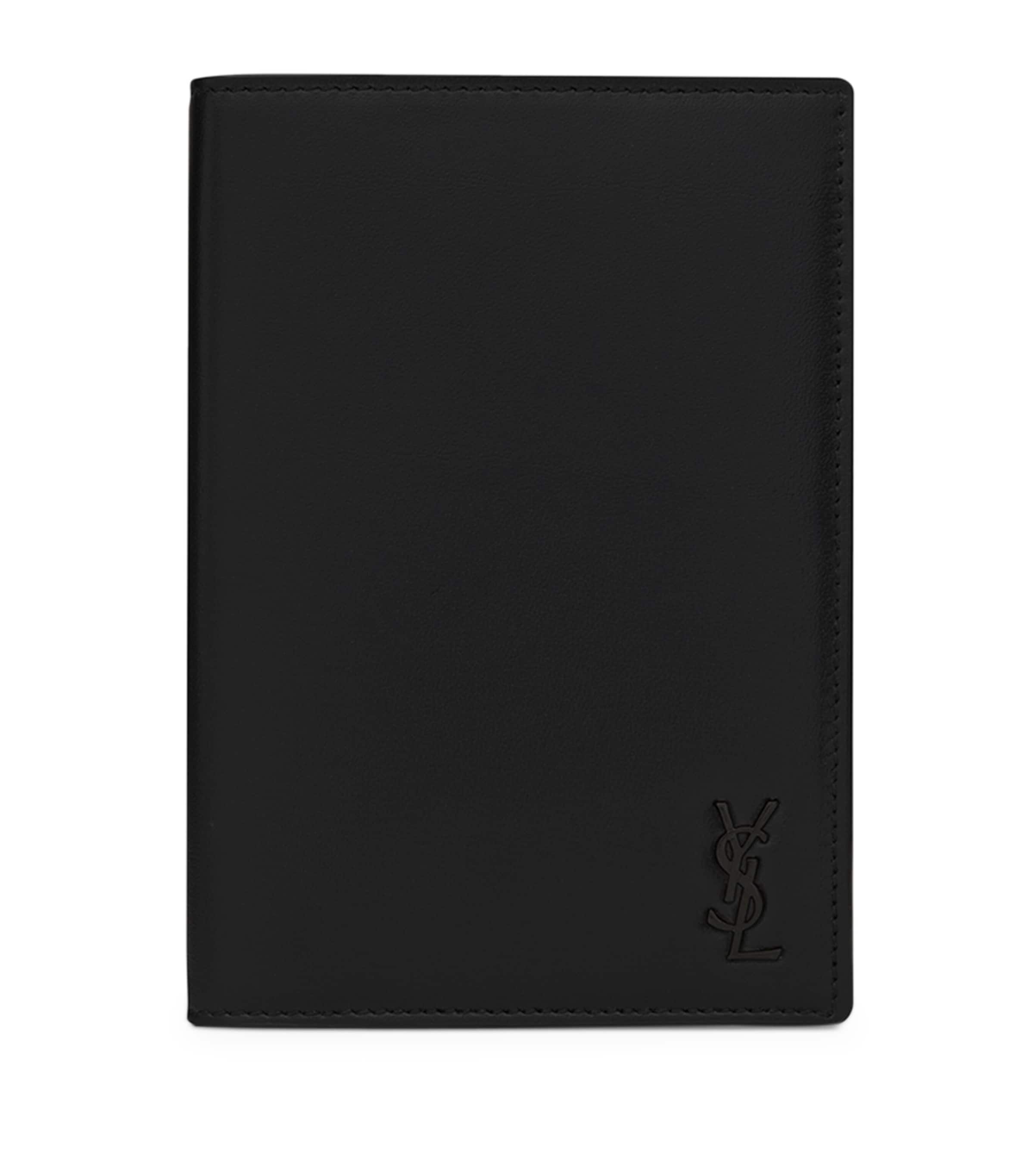 Saint Laurent Leather Monogram Passport Holder