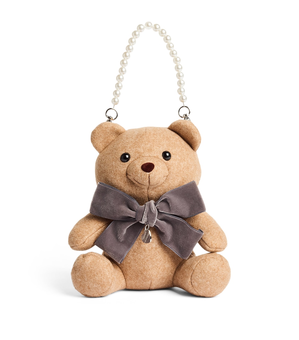 Monnalisa Teddy Plush Shoulder Bag Beige