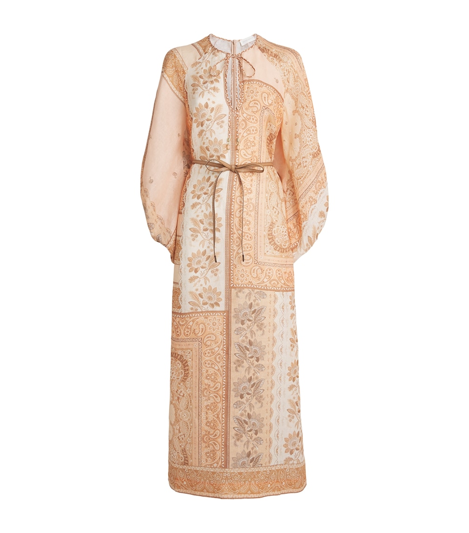 Linen Bandana Tunic Midi Dress