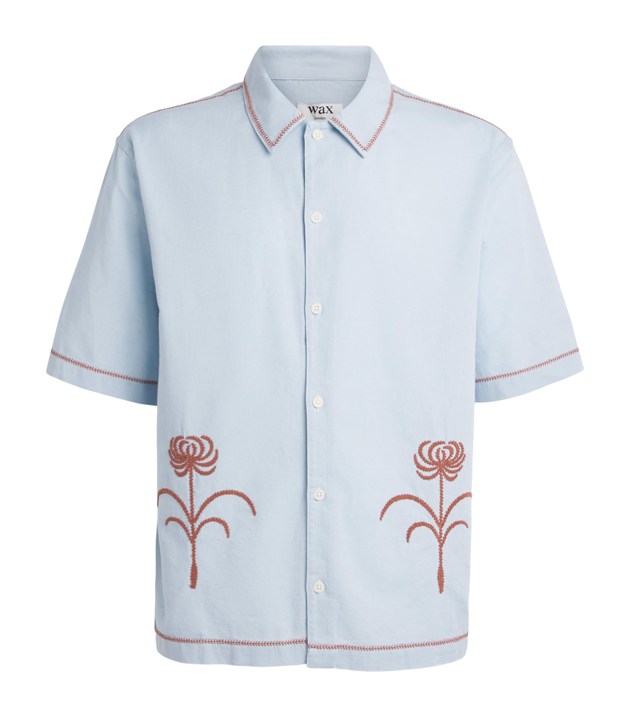 Cotton-Linen Embroidered Keats Shirt