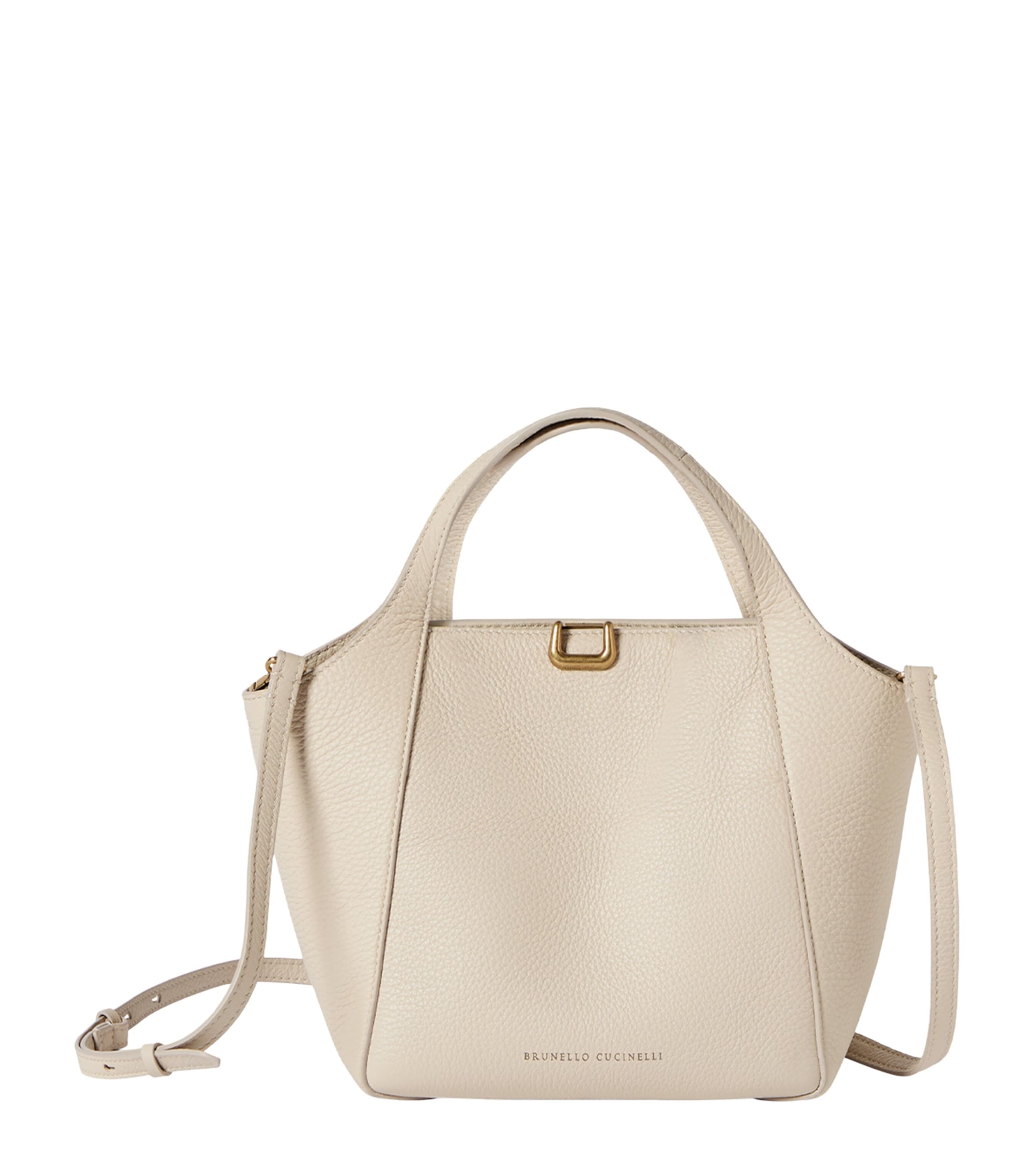 Brunello Cucinelli Small Leather Sartorial Bucket Bag