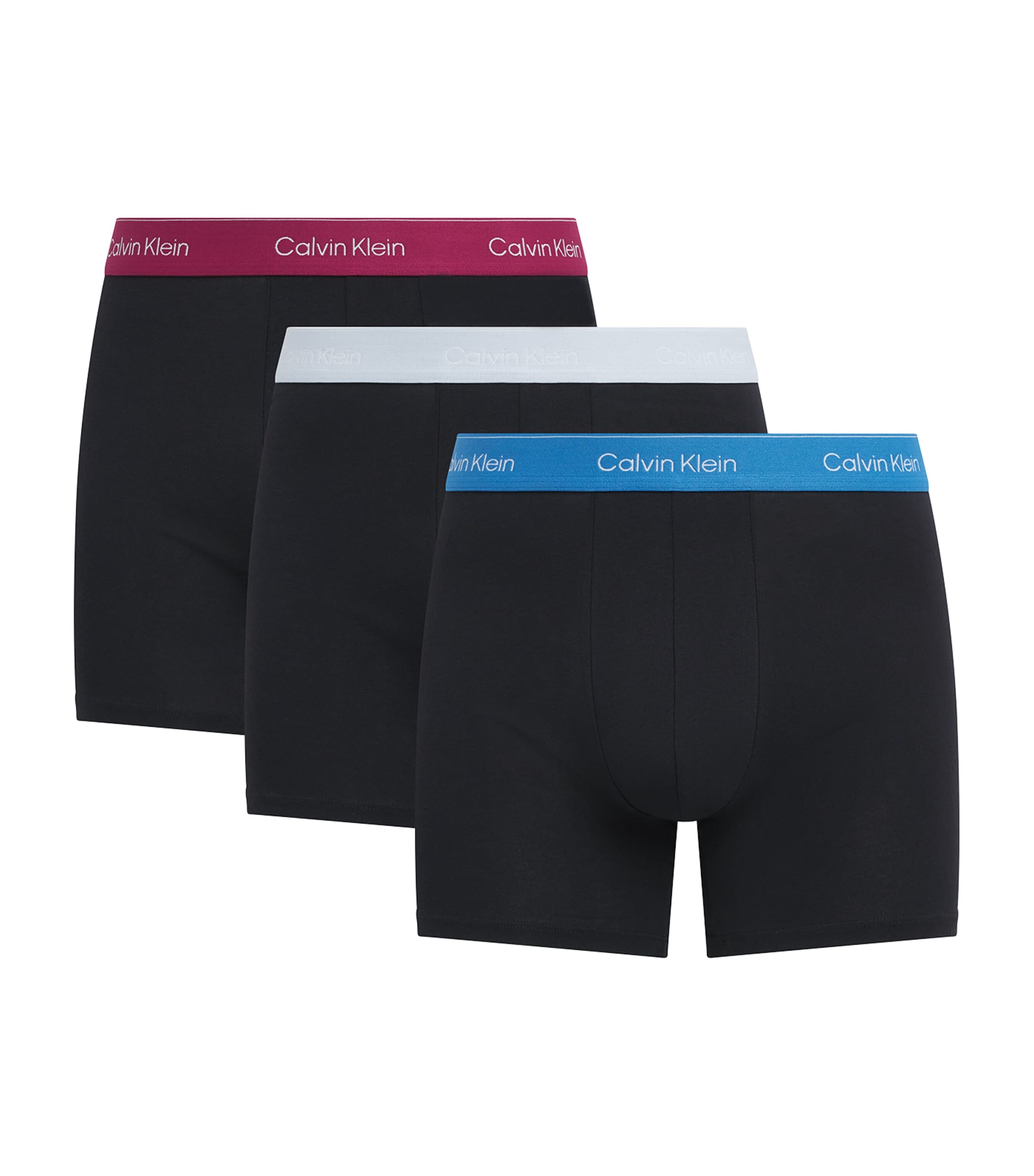 Calvin Klein Mens Stretch-Cotton Icon Boxer Briefs (Pack of 3) Poseidon Blue/p