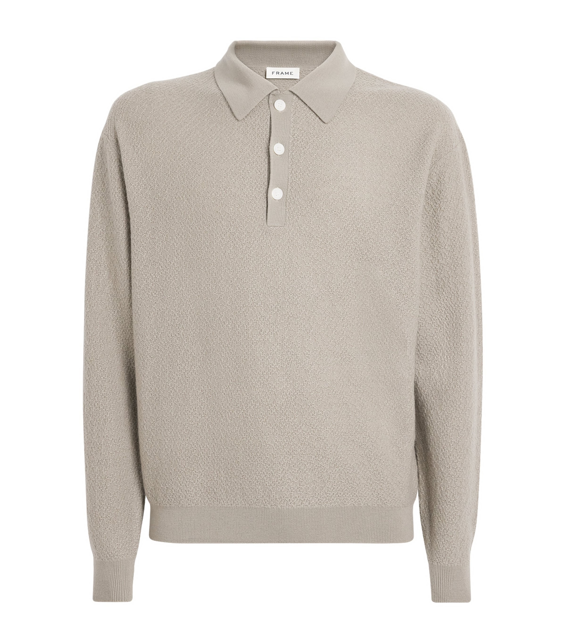 Wool Textured Polo Sweater