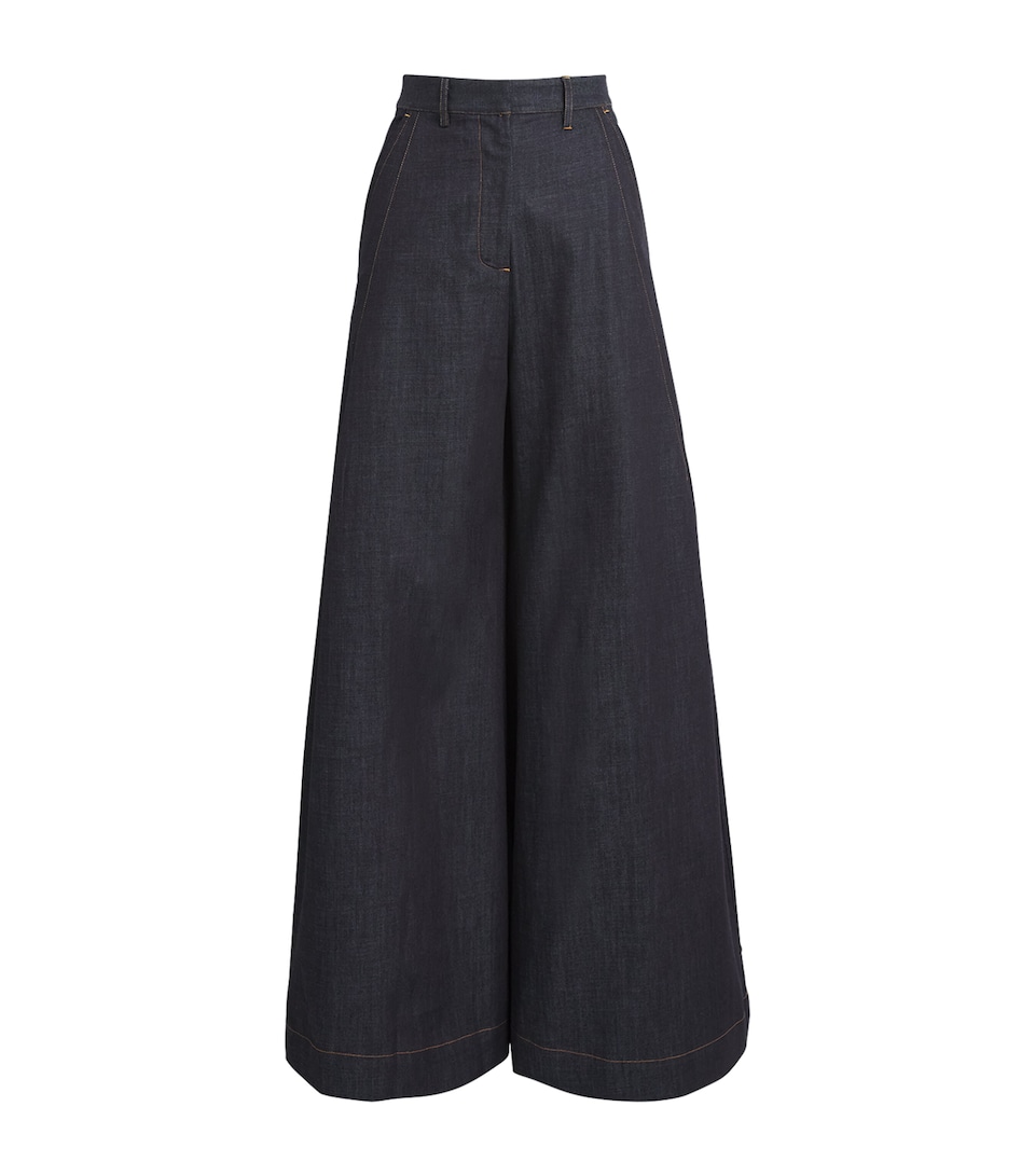 Palmer//Harding Womens Elara High-Rise Wide-Leg Jeans Indigo Denim