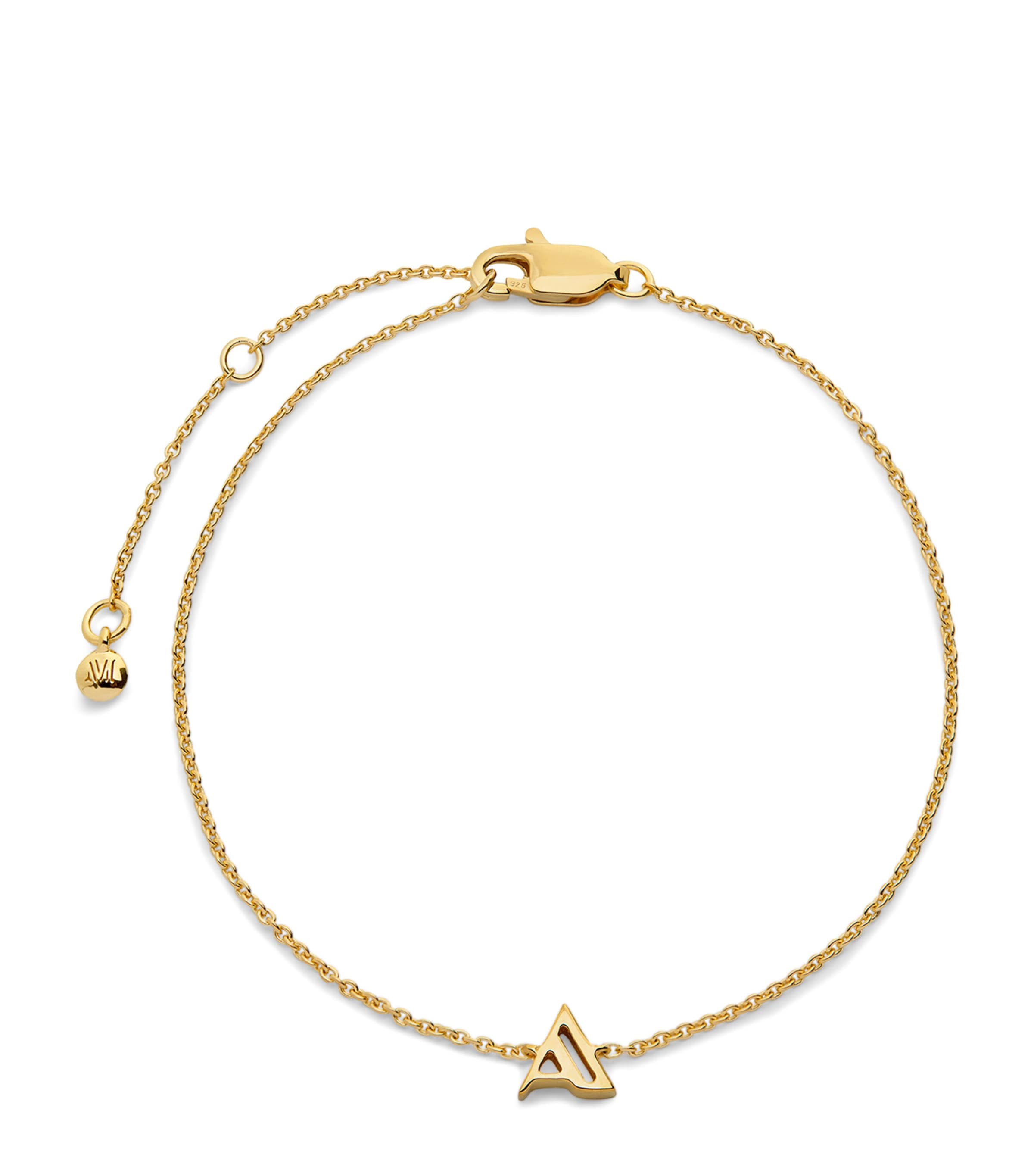 Monica Vinader A Initial Chain Bracelet Gold
