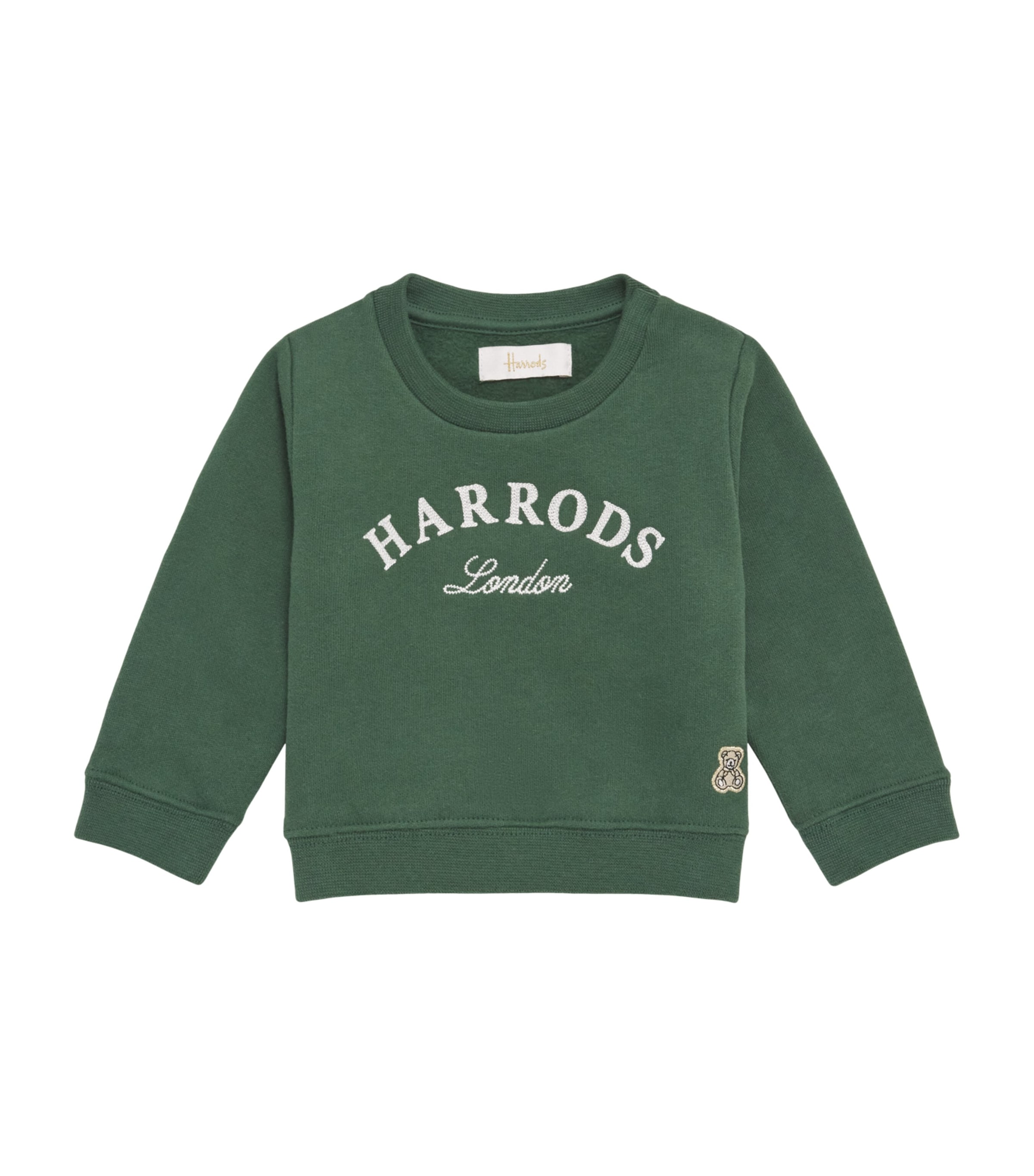 Harrods Cotton Jersey Embroidered Sweatshirt Green