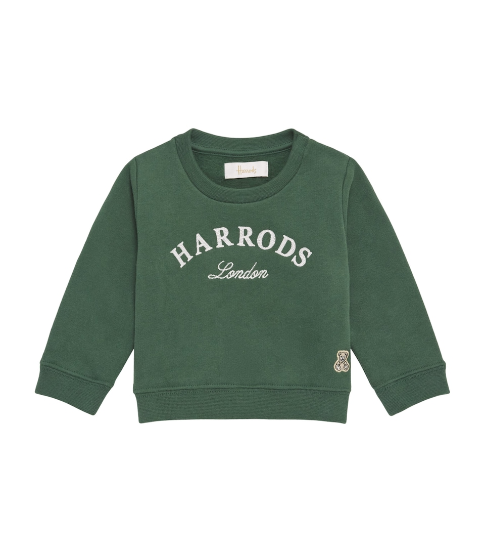 Harrods Cotton Jersey Embroidered Sweatshirt Green