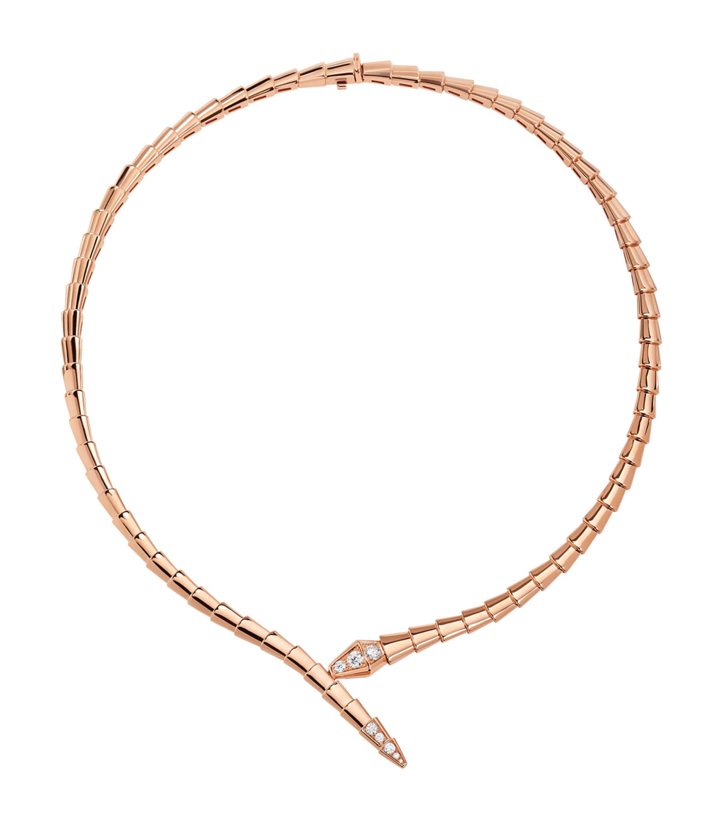 Rose Gold and Diamond Serpenti Viper Necklace