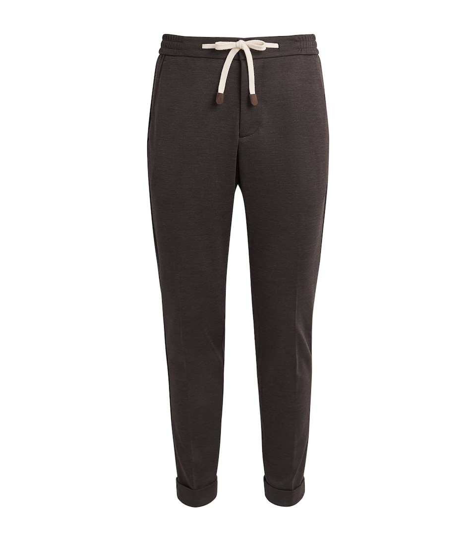 Virgin Wool-Blend Drawstring Trousers