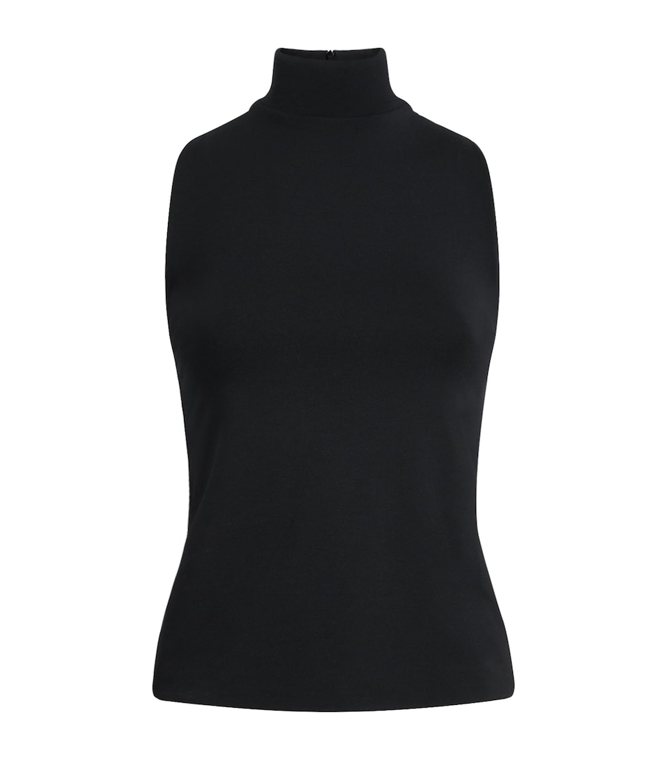 ME+EM Womens Jersey High-Neck Sleeveless Top Black