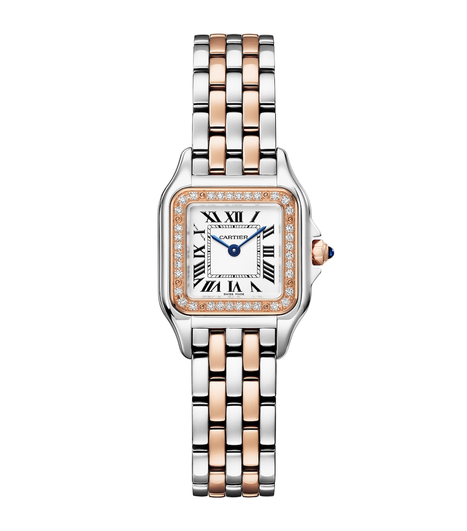 Cartier Small Rose Gold and Diamond Panthère de Cartier Watch 20mm Silver