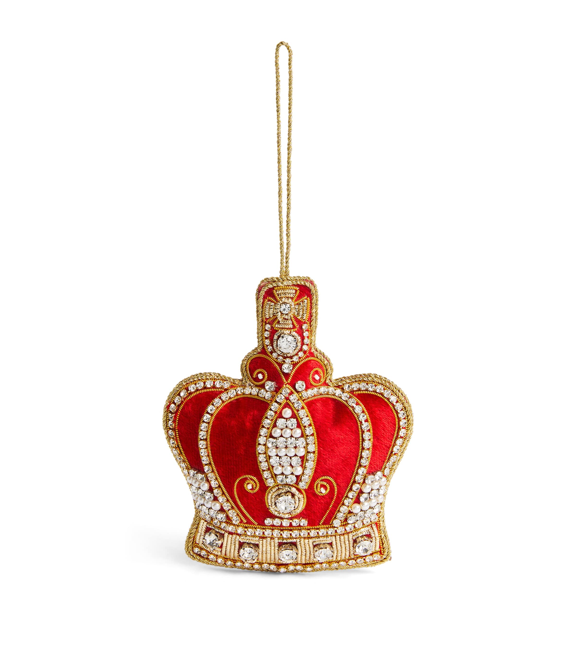 Tinker Tailor Crystal-Embellished Crown Tree Decoration Red/gold