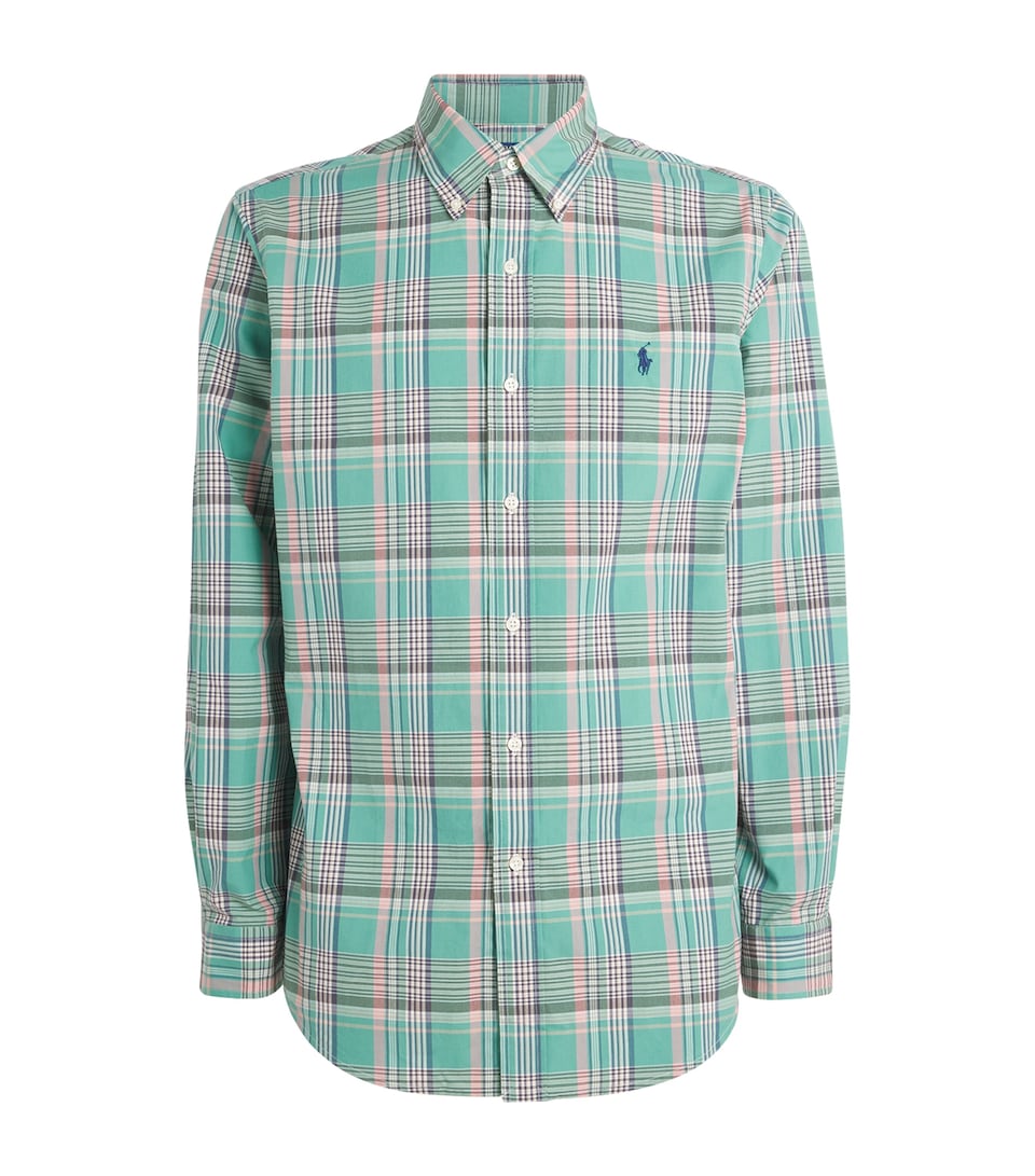 Cotton Check Logo Shirt