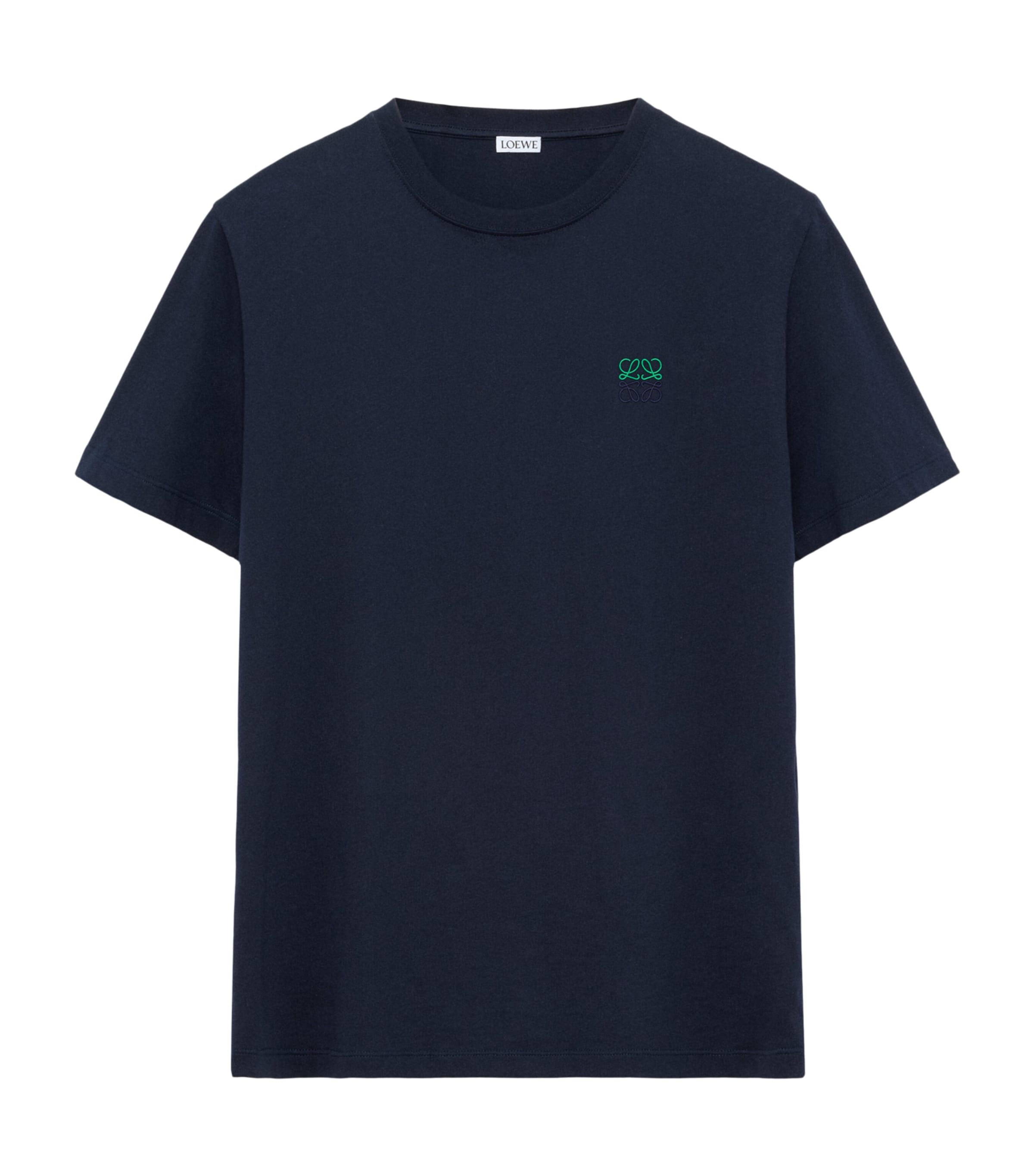 LOEWE Mens Cotton Anagram T-Shirt Dark Navy