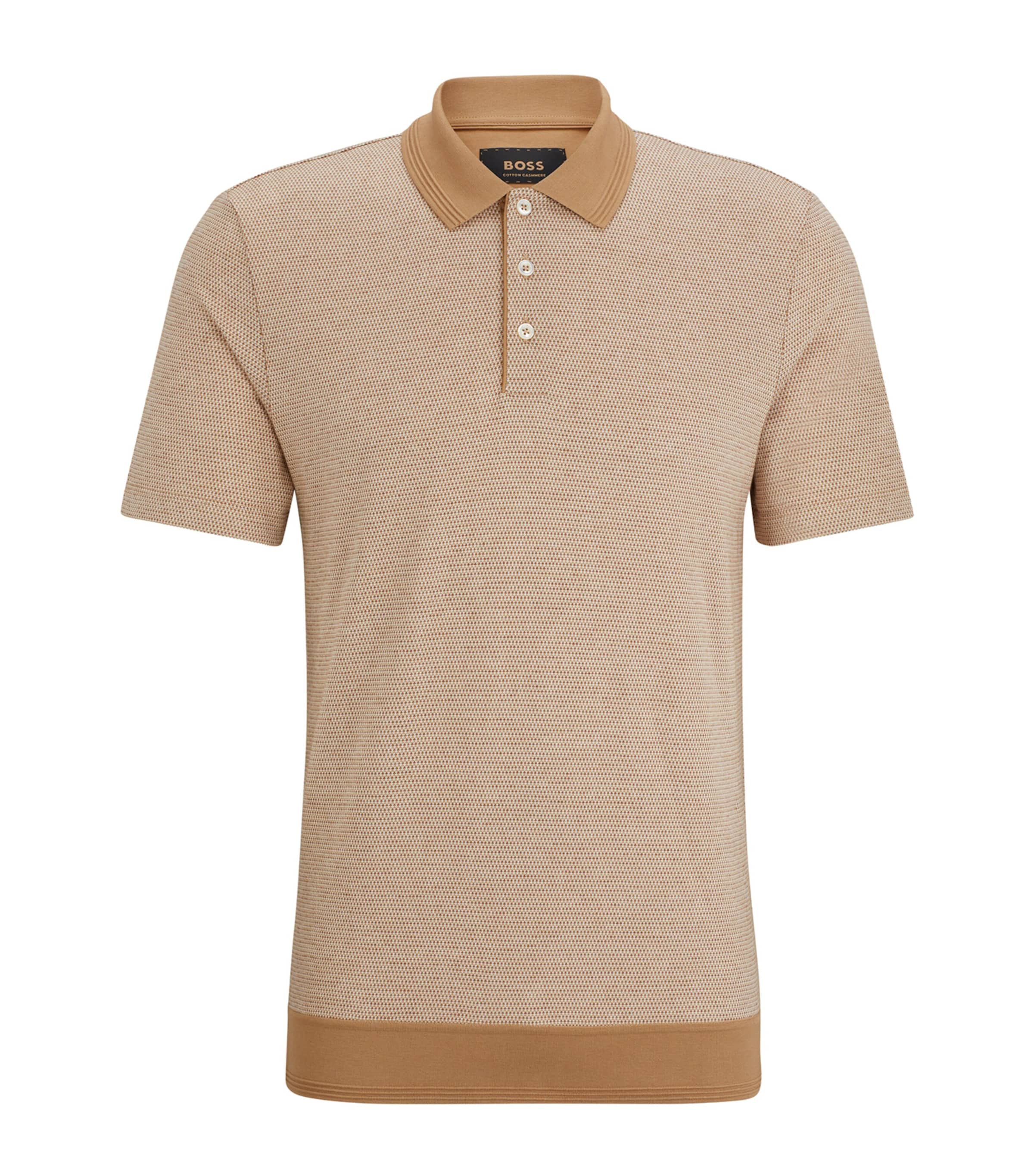 BOSS Mens Cotton-Cashmere Polo Shirt