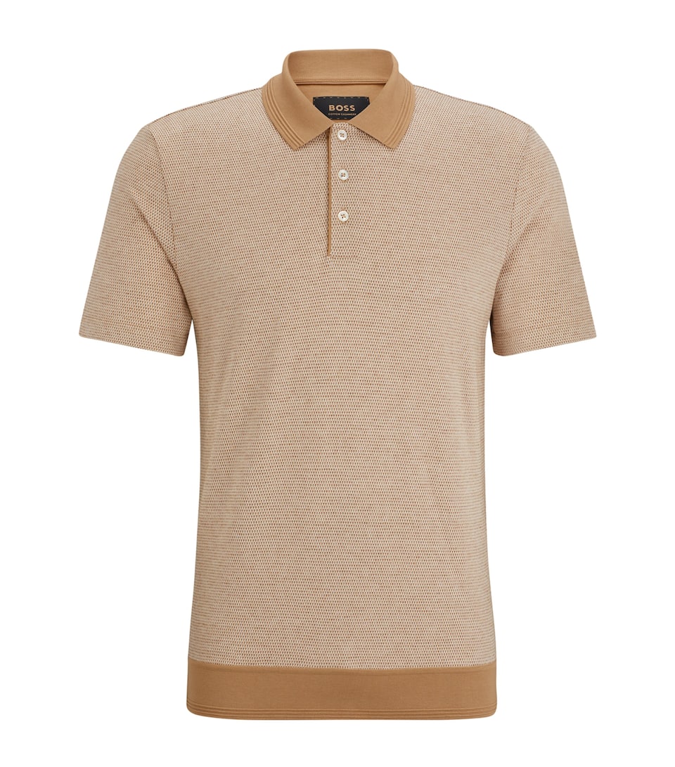 BOSS Mens Cotton-Cashmere Polo Shirt