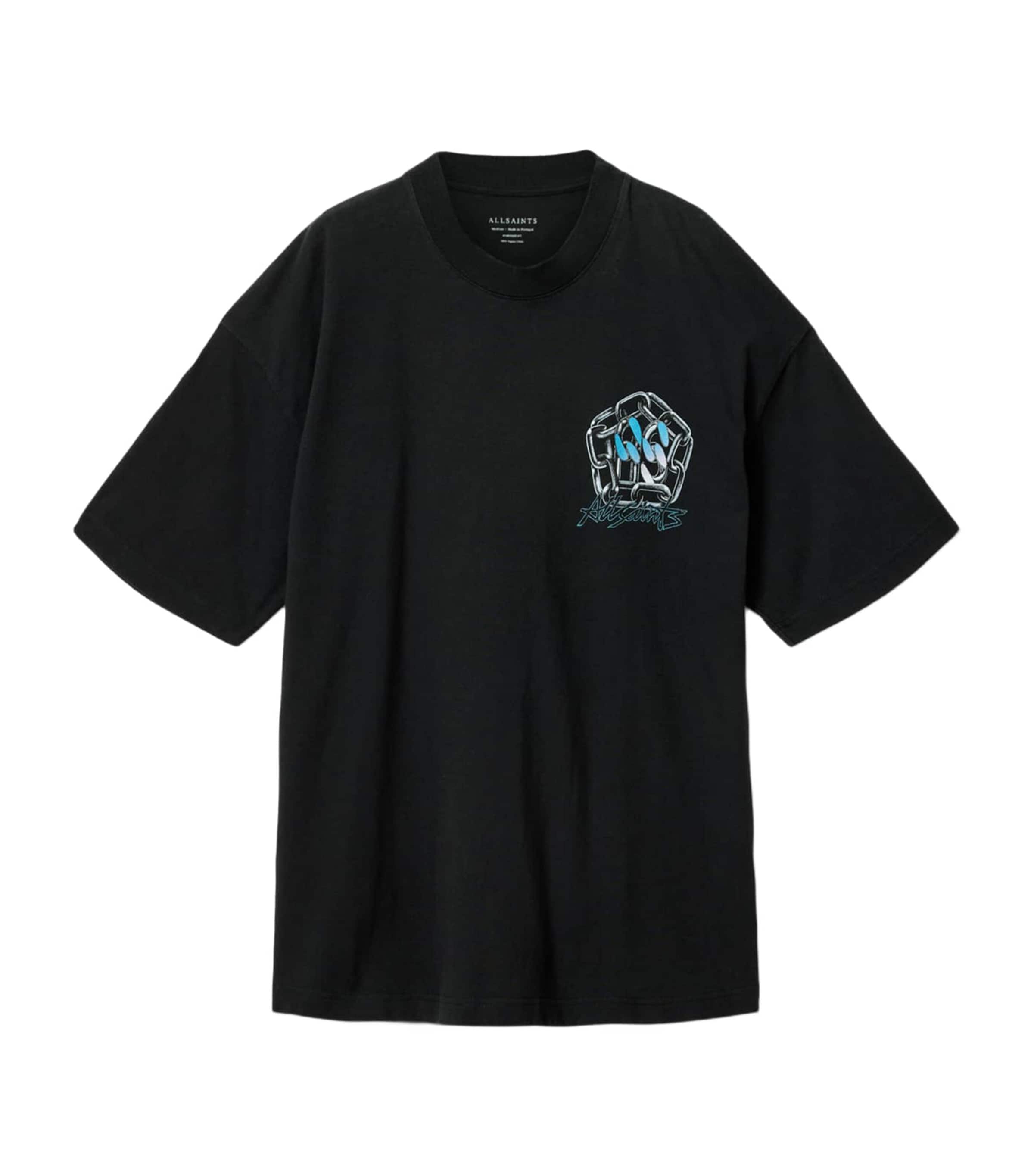 AllSaints Mens Organic Cotton Affix T-Shirt Washed Black