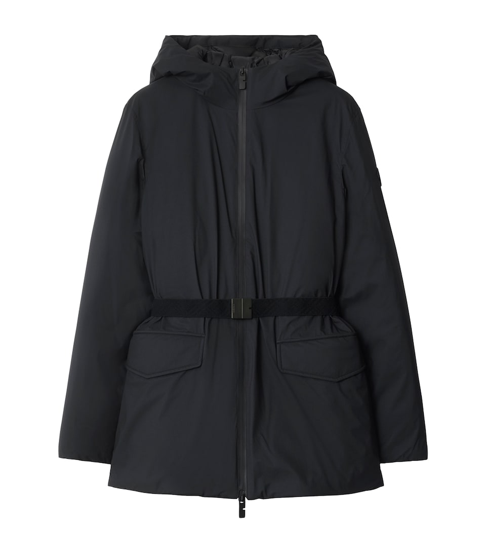 Down Short Hooded Nylon Coat