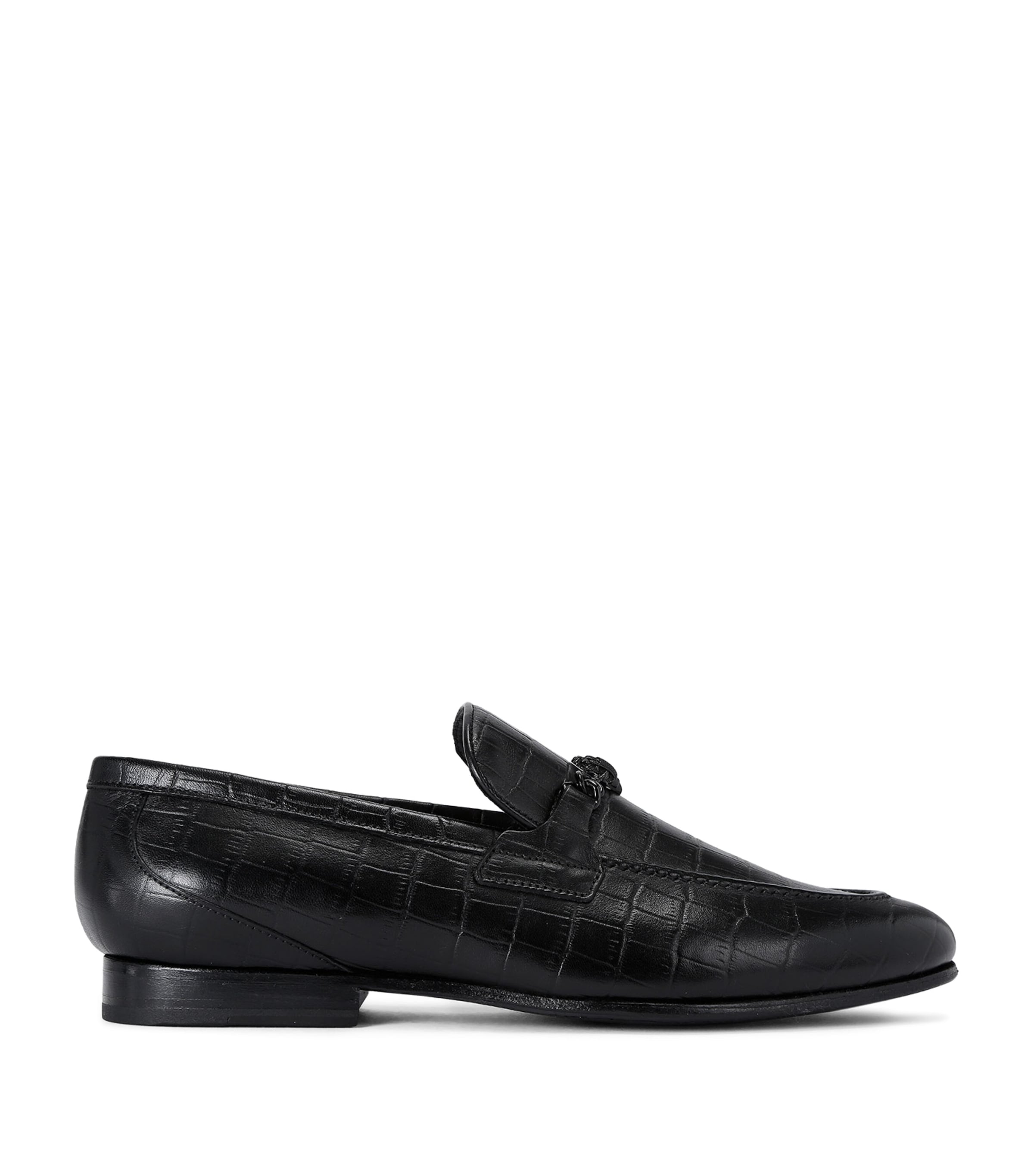 Kurt Geiger London Croc-Embossed Alton Loafers Black