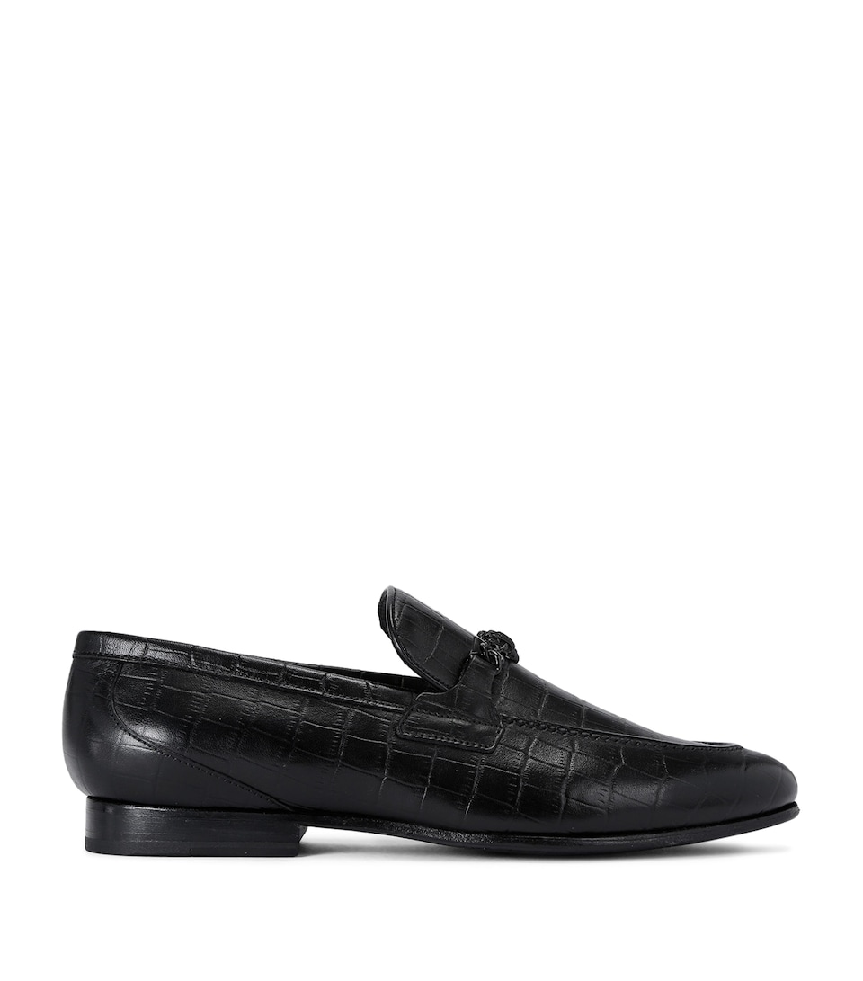 Kurt Geiger London Croc-Embossed Alton Loafers Black