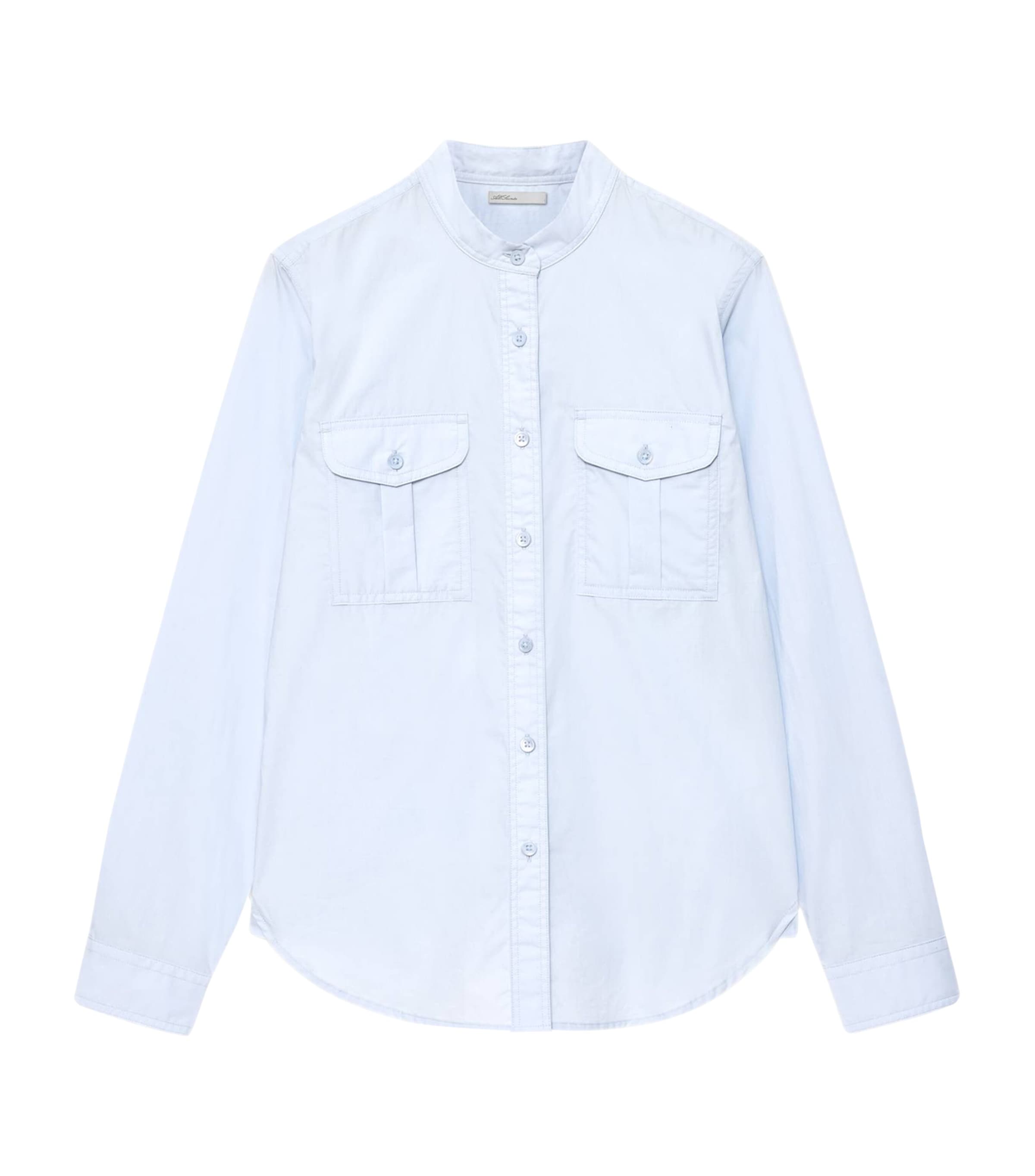 AllSaints Womens Organic Cotton Tess Shirt Ice Blue
