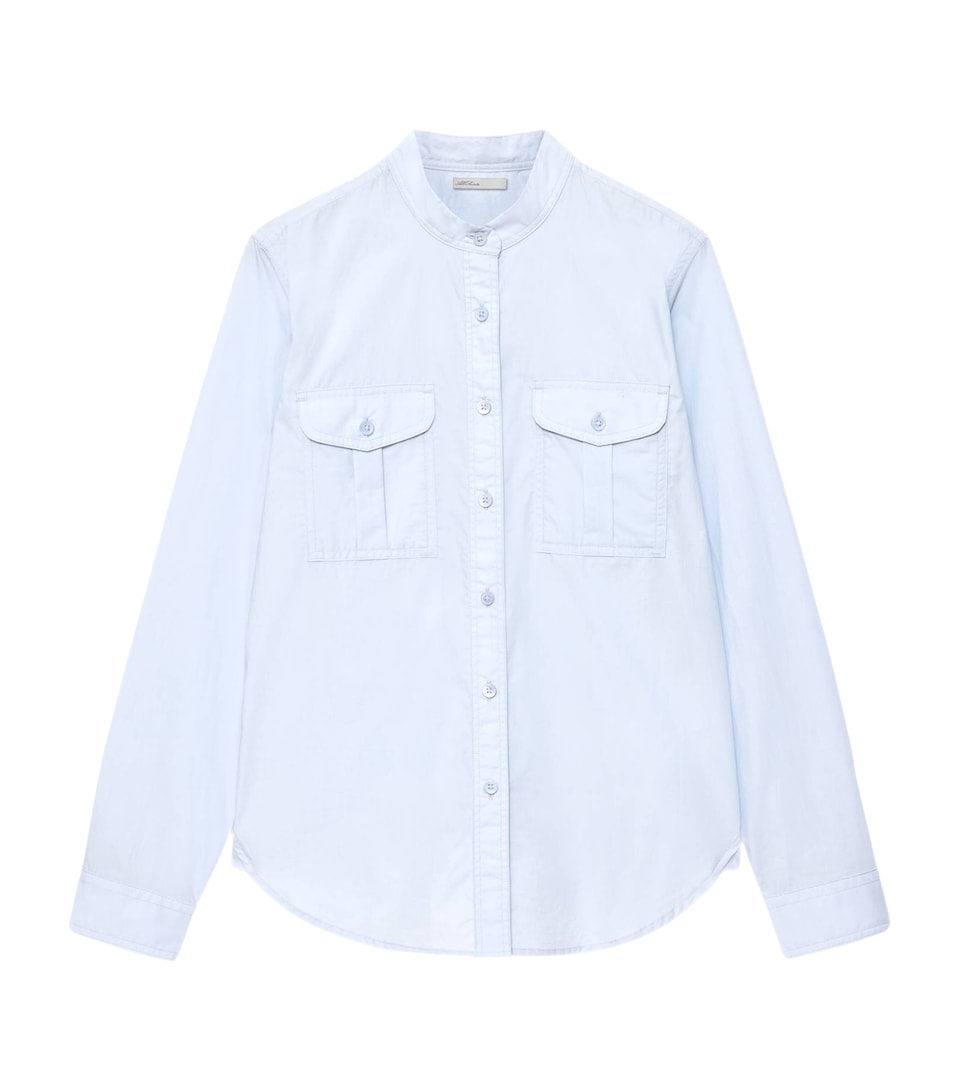 AllSaints Womens Organic Cotton Tess Shirt Ice Blue