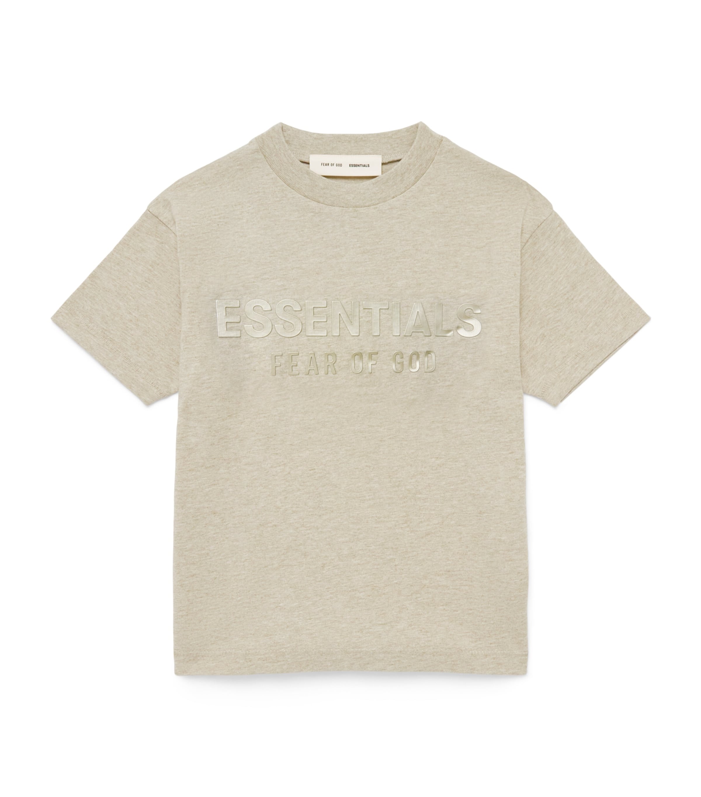 FEAR OF GOD ESSENTIALS KIDS Cotton Logo T-Shirt (2-7 Years) Heather Stone