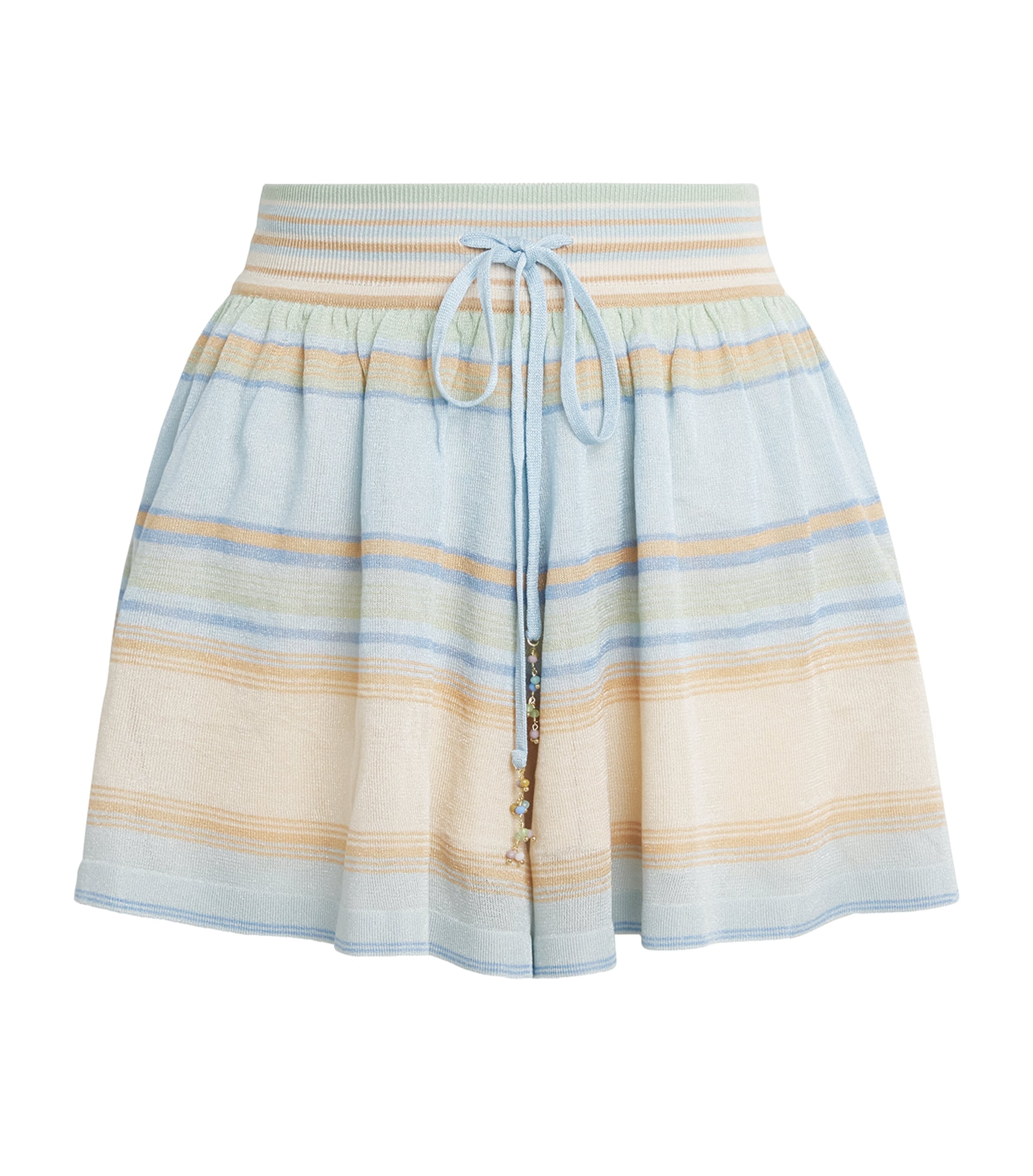 Zimmermann Womens Indra Stripe Shorts Blue Multi