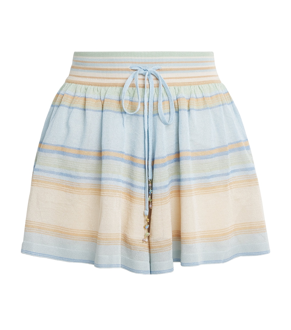 Zimmermann Womens Indra Stripe Shorts Blue Multi